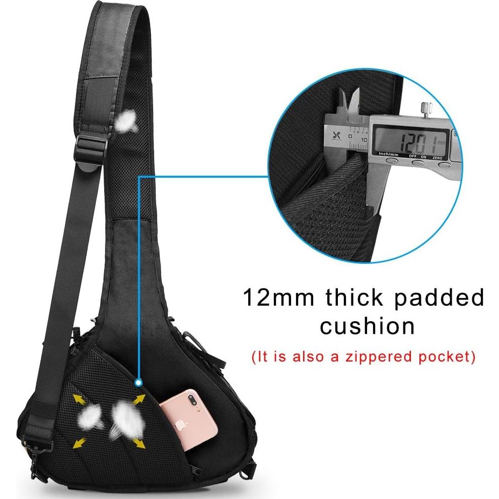Mochila Sling CADeN para Cámara DSLR Impermeable Negra