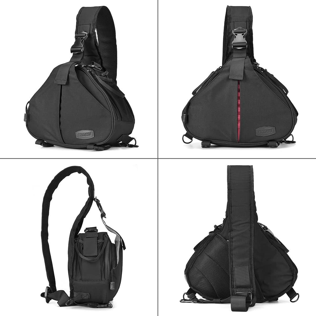 Mochila Sling CADeN para Cámara DSLR Impermeable Negra