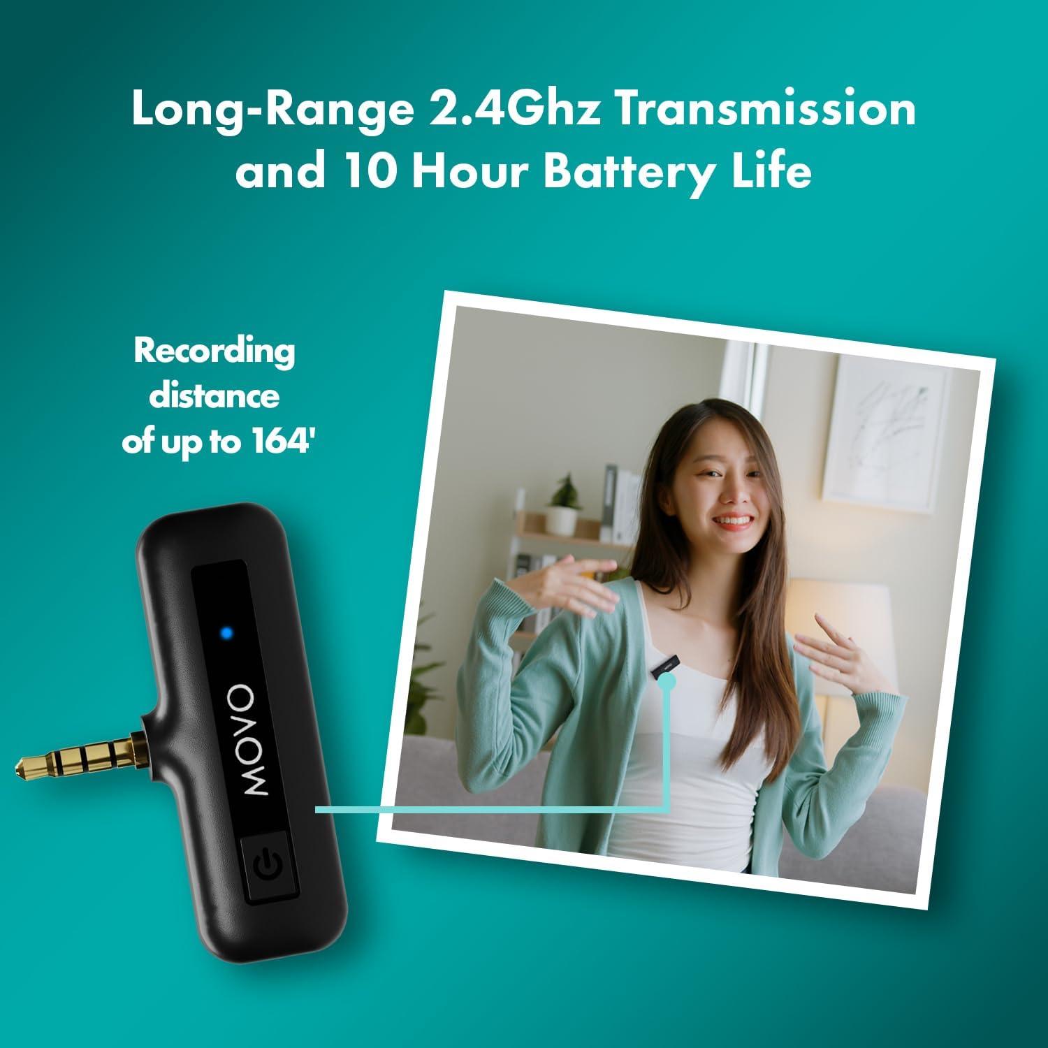 Micrófono Lavalier Inalámbrico Movo Wireless Mini 50m