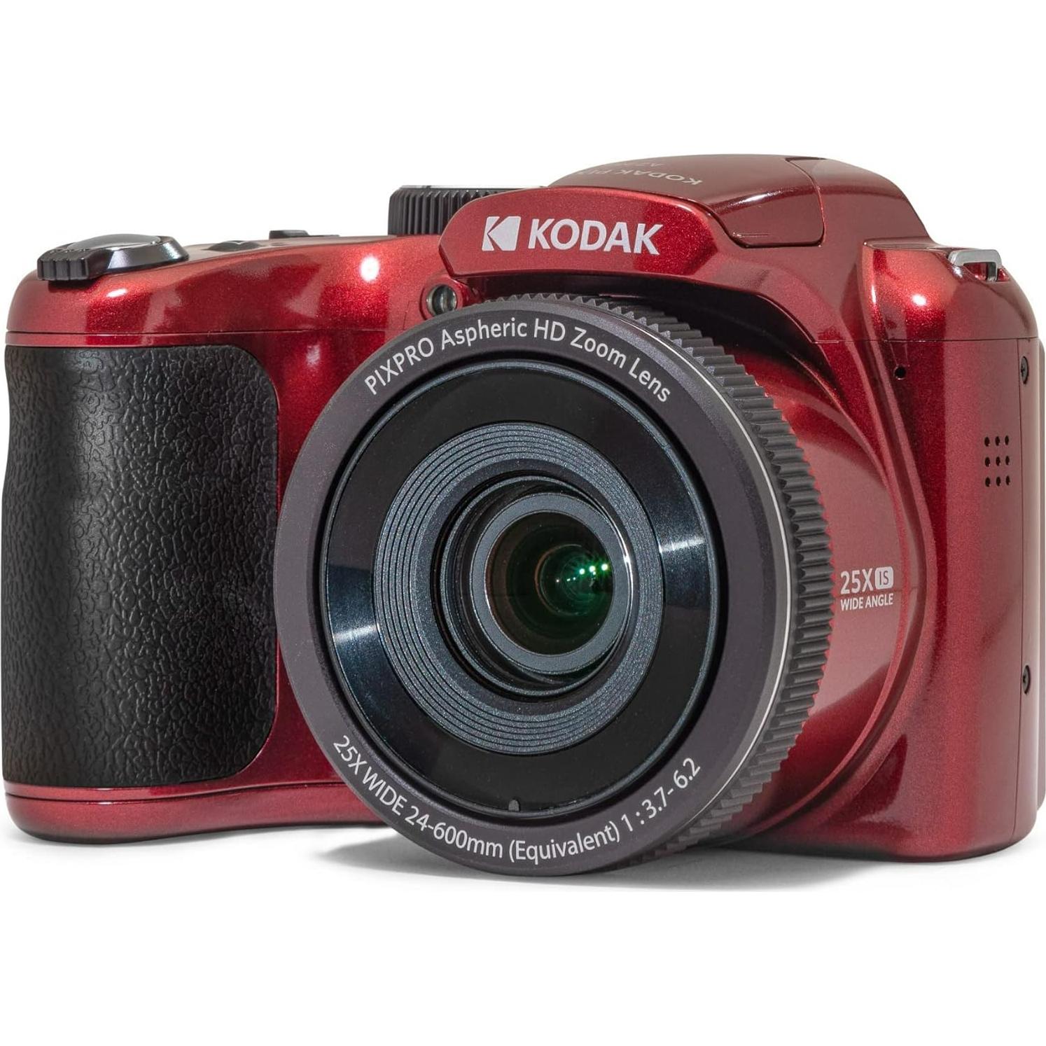 Cámara Digital Kodak PIXPRO AZ255 16MP Zoom 25x Rojo + Accesorios