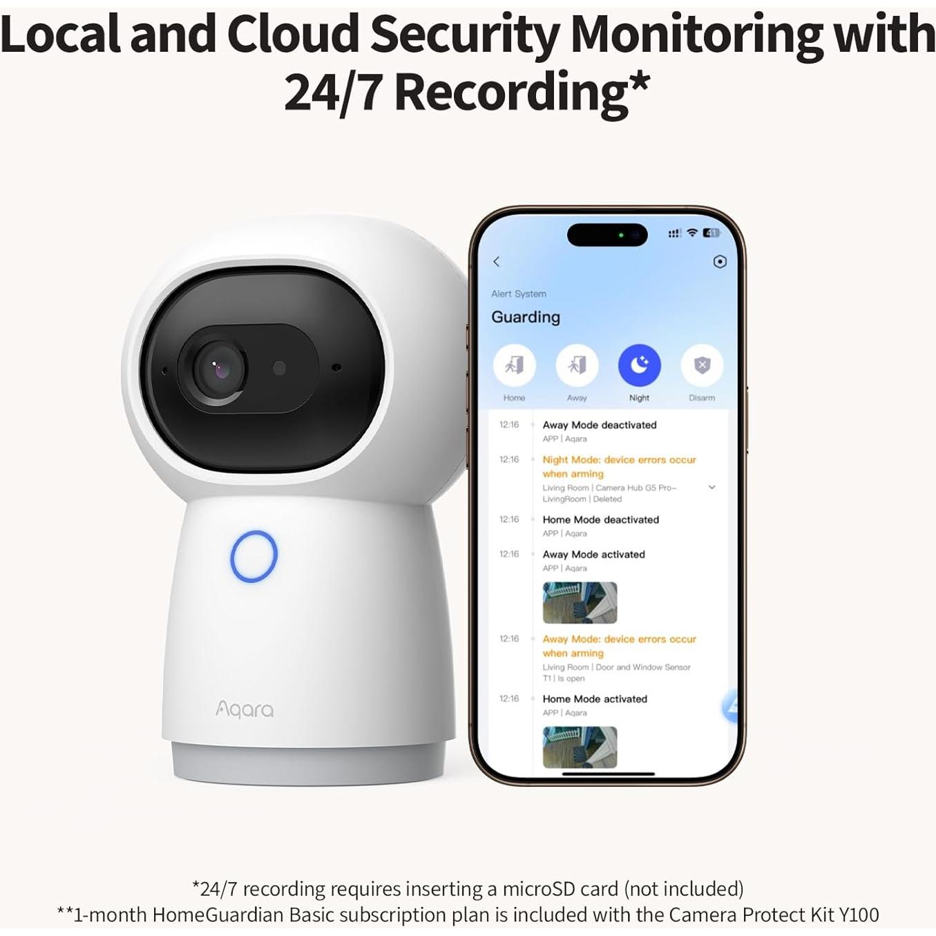 Kit de Seguridad Inalámbrico Aqara Y100 - 4 Piezas, Cámara 2K