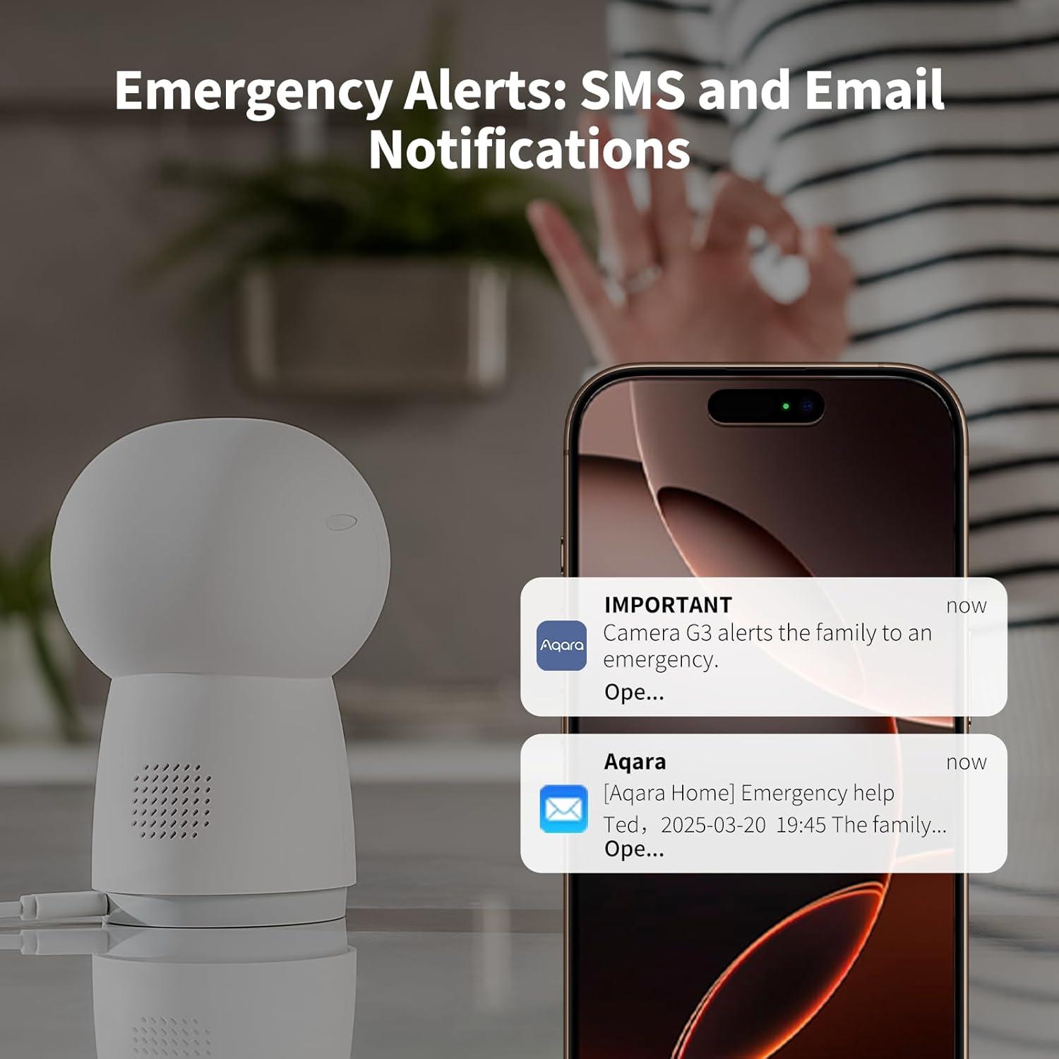 Kit de Seguridad Inalámbrico Aqara Y100 - 4 Piezas, Cámara 2K