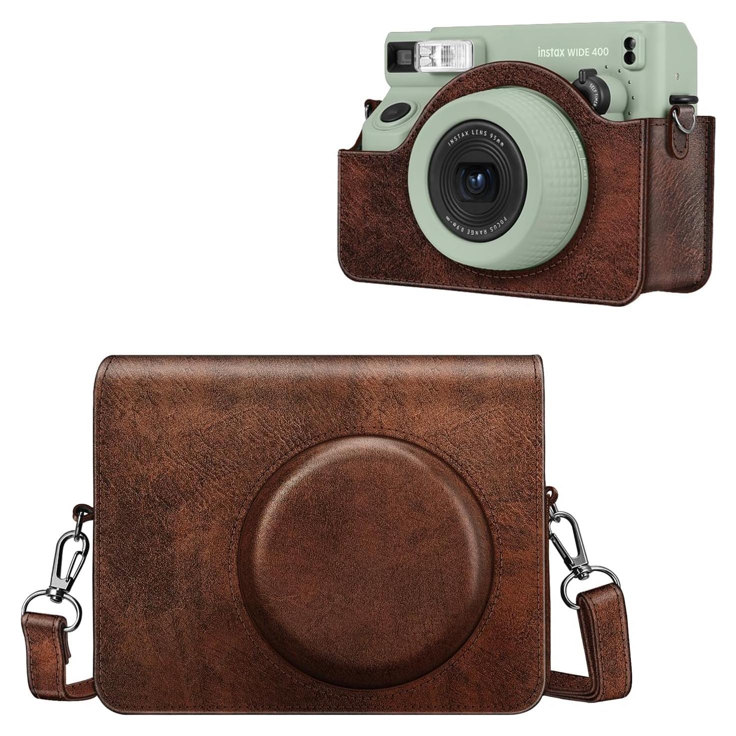 Funda Protectora Fintie para Cámara Fujifilm Instax Wide 400 - Cuero Vegano Marrón