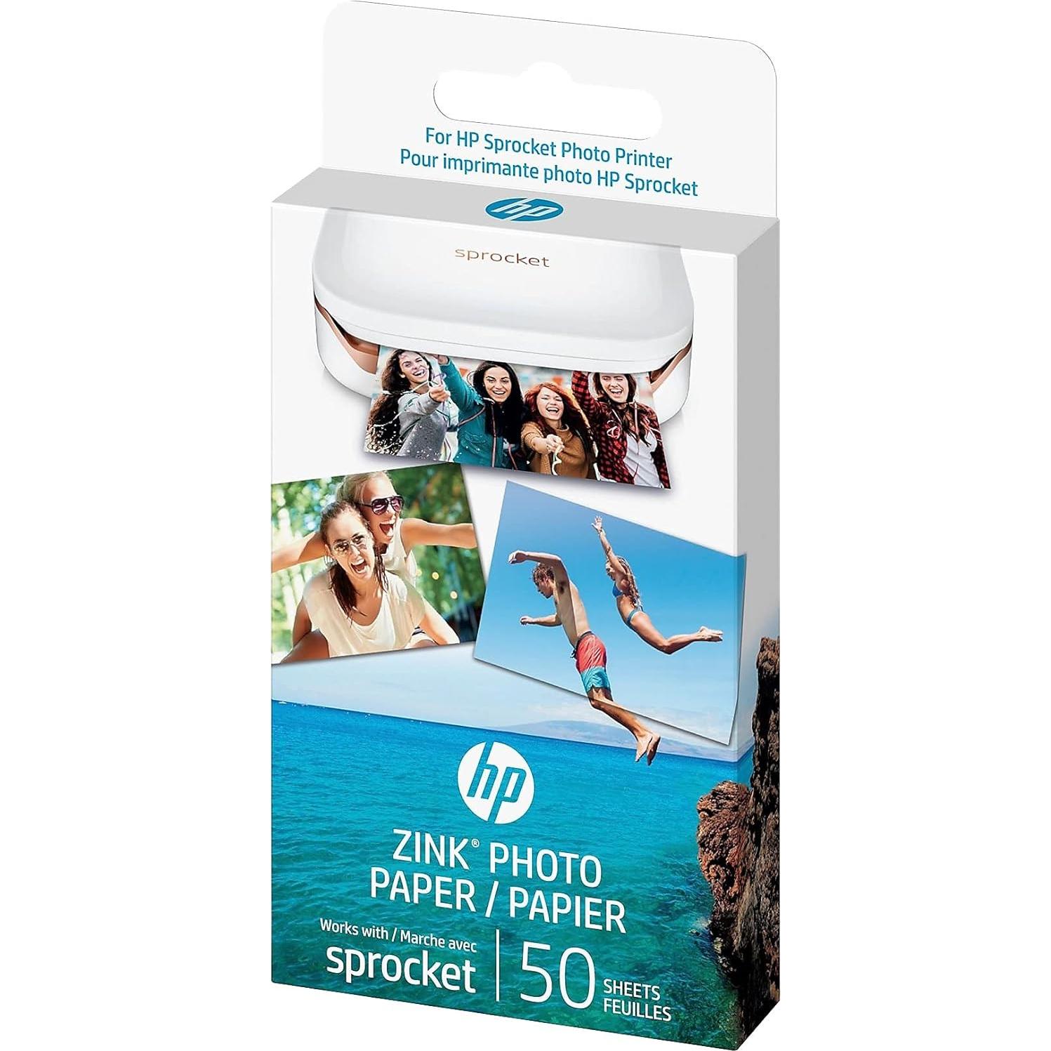 Papel Fotográfico Adhesivo HP Sprocket 5x7.6 cm - 50 Hojas