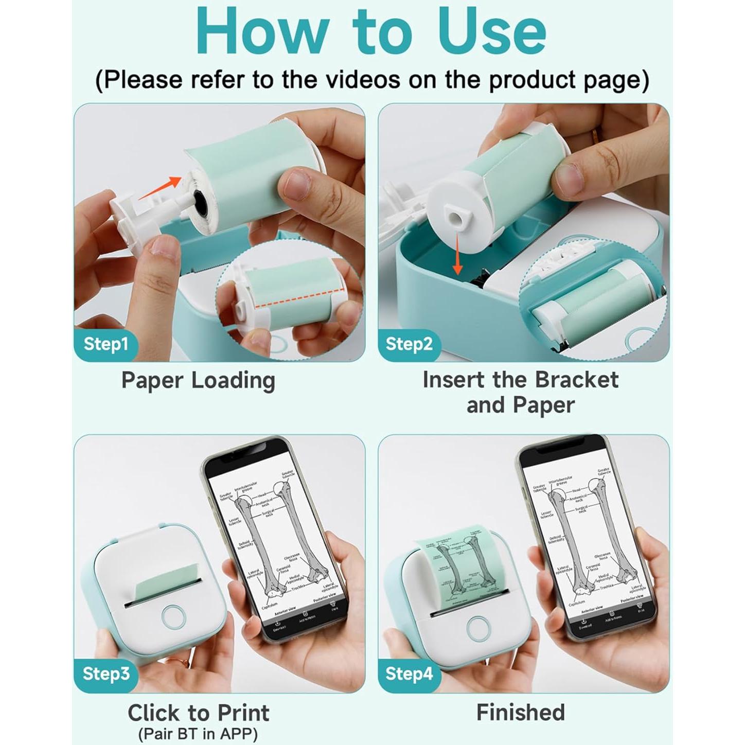 Impresora de Etiquetas Memoking T02 Mini Portátil Bluetooth