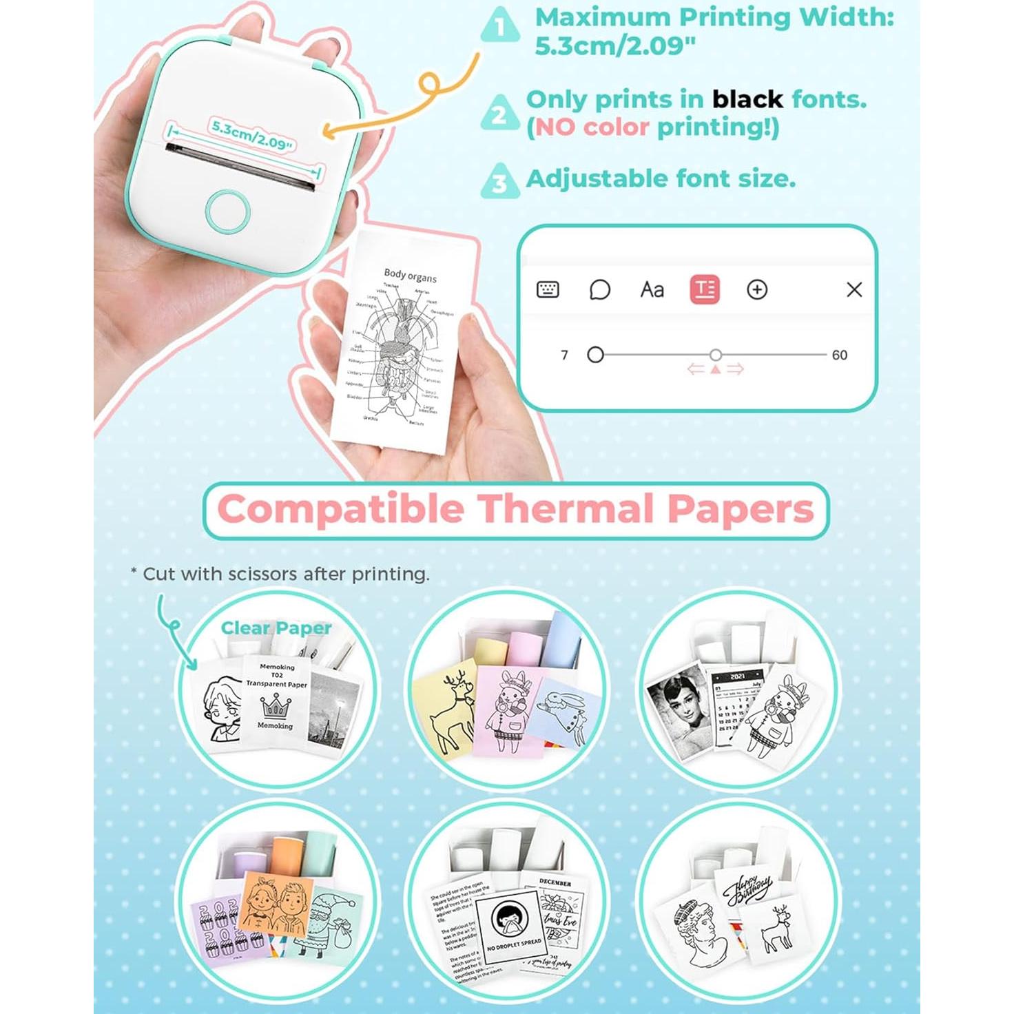 Impresora de Etiquetas Memoking T02 Mini Portátil Bluetooth