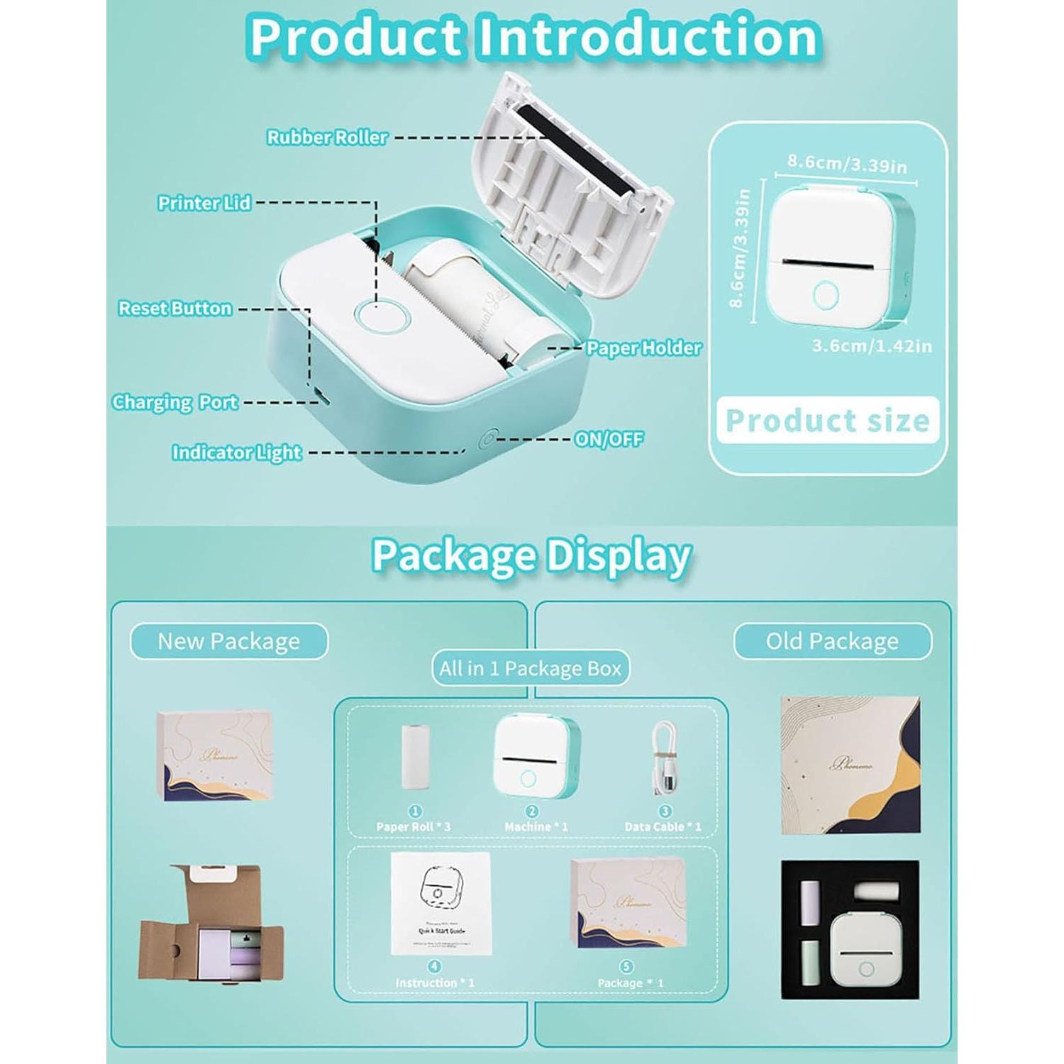 Impresora de Etiquetas Memoking T02 Mini Portátil Bluetooth