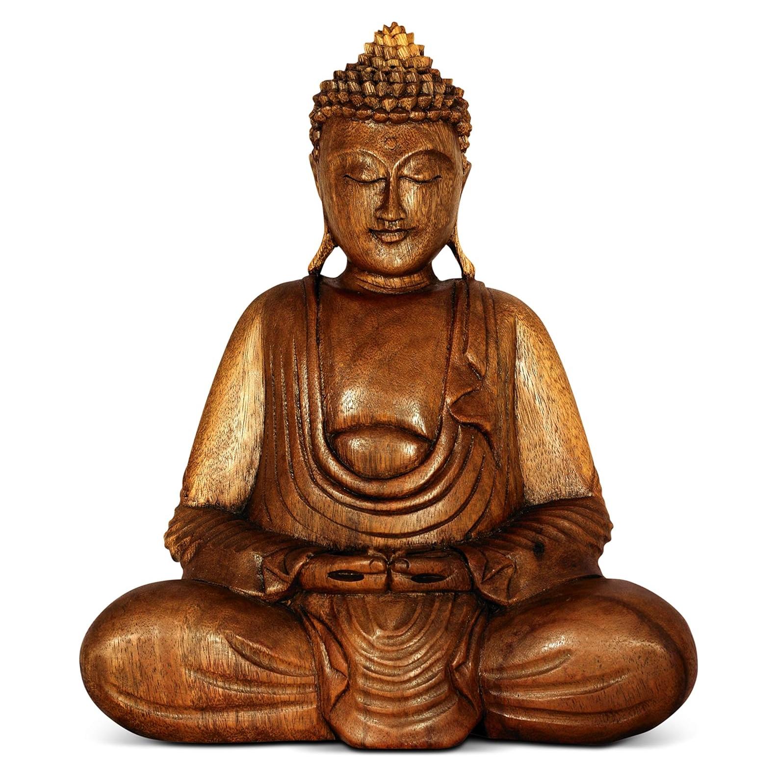 Estatua de Buda Meditativo de Madera G6 Collection 20.32 cm