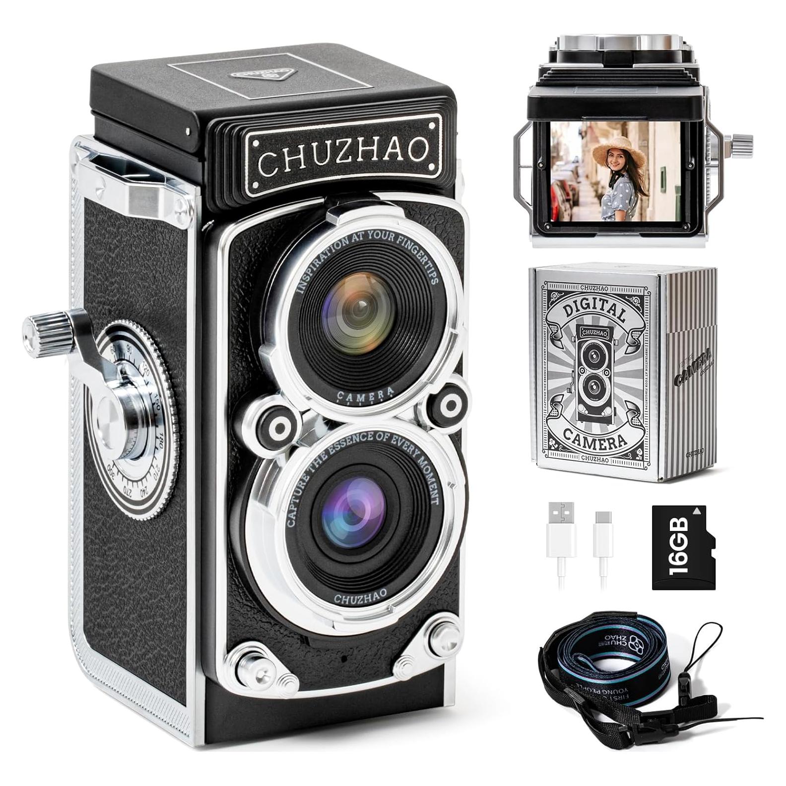 Mini Cámara Digital Vintage CHUZHAO 12MP 1080P Retro Portátil