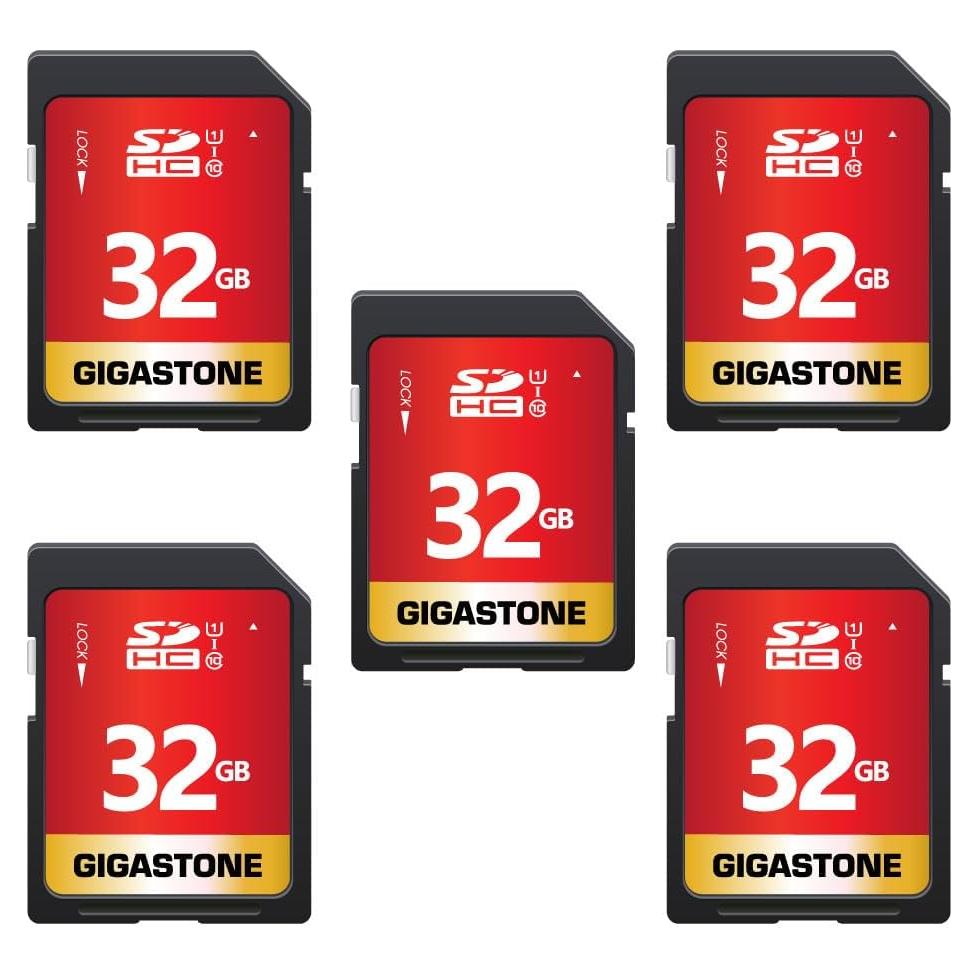 GIGASTONE 32GB Paquete de 5 Tarjetas SD UHS-I Clase 10 Alta Velocidad