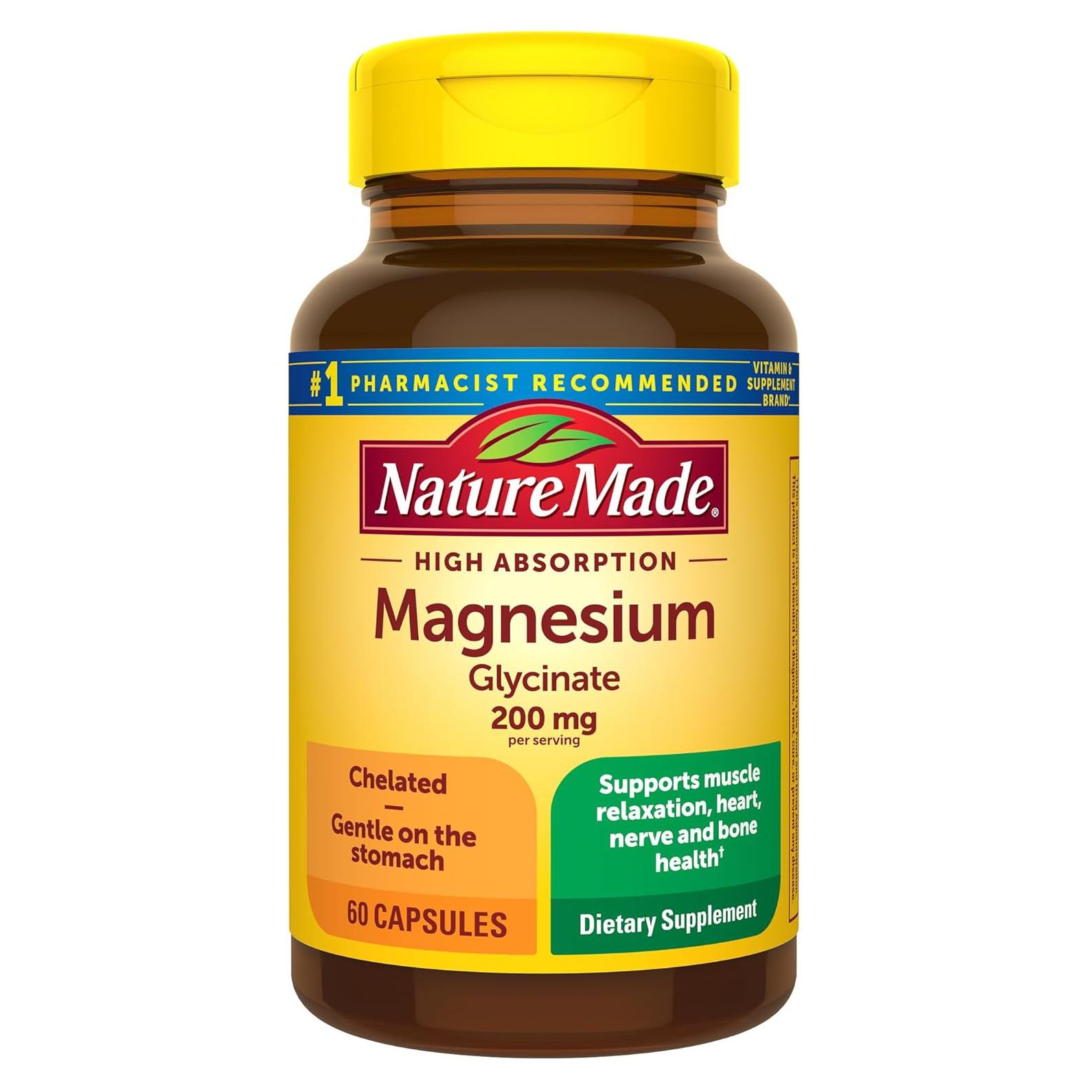 Nature Made Magnesio Glicinato 200 mg 60 Cápsulas Suplemento