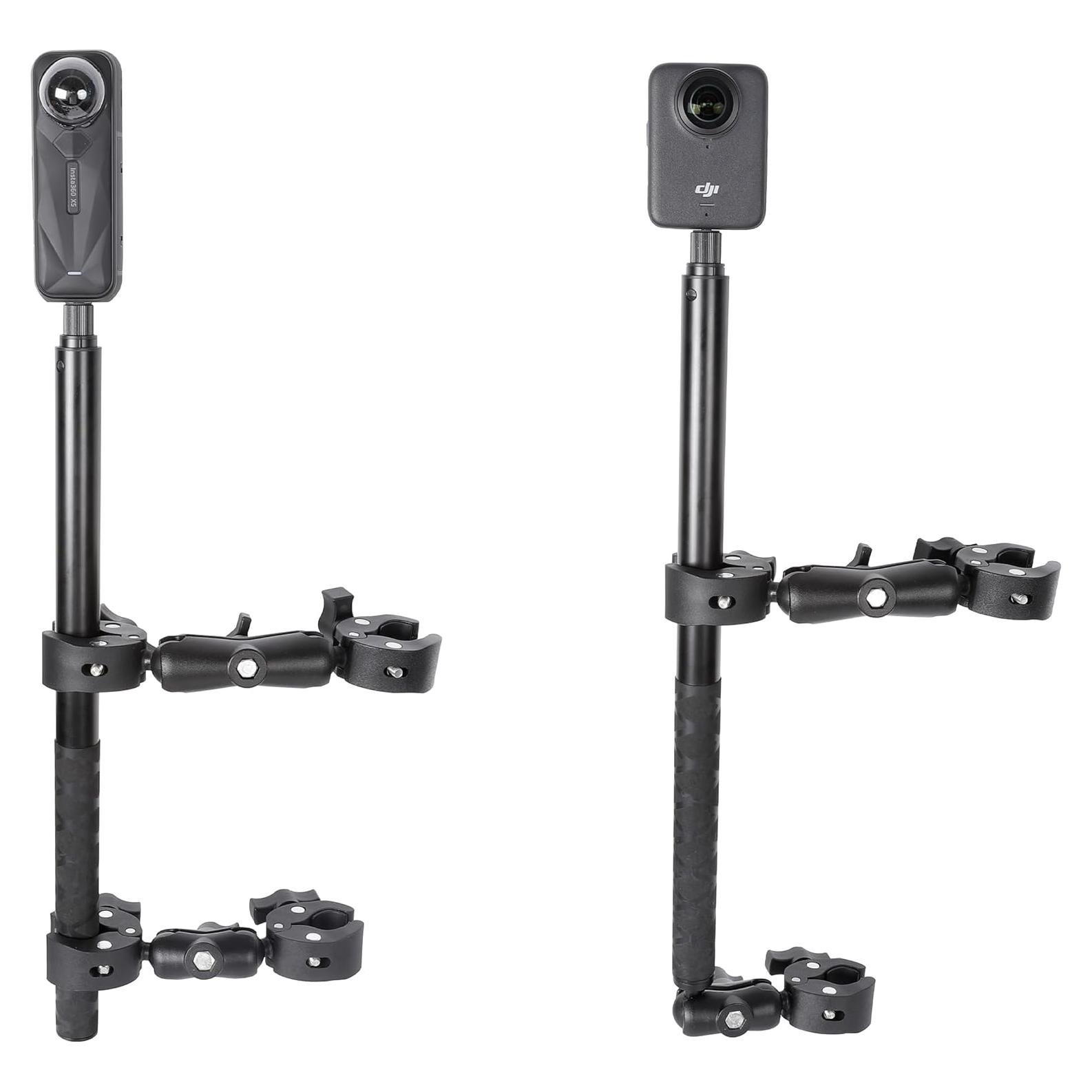 Kit de Montaje PellKing para Motocicleta y Bicicleta - Soporte de Manillar y Palo Selfie 155 cm