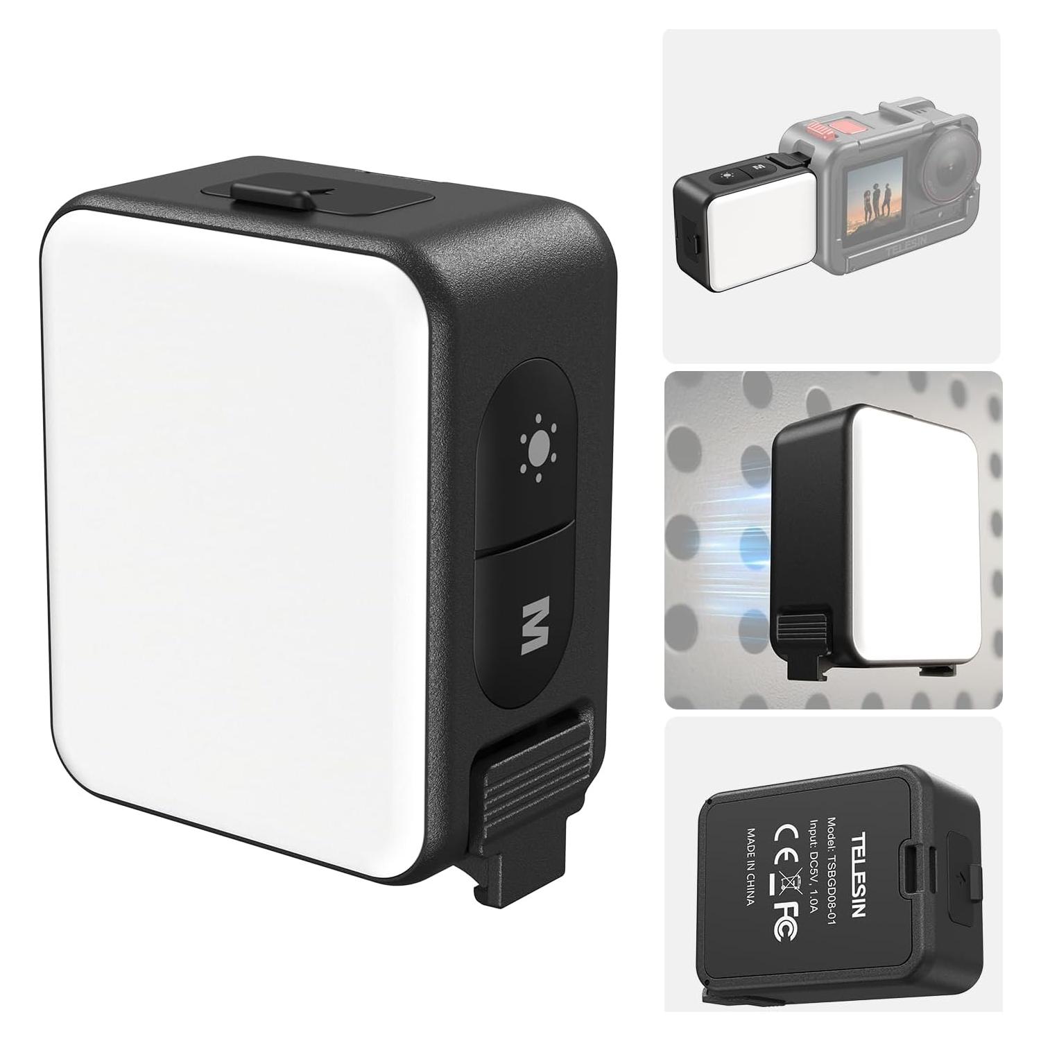 Luz de Vlogging Mini LED TELESIN para Cámara DJI Osmo Action