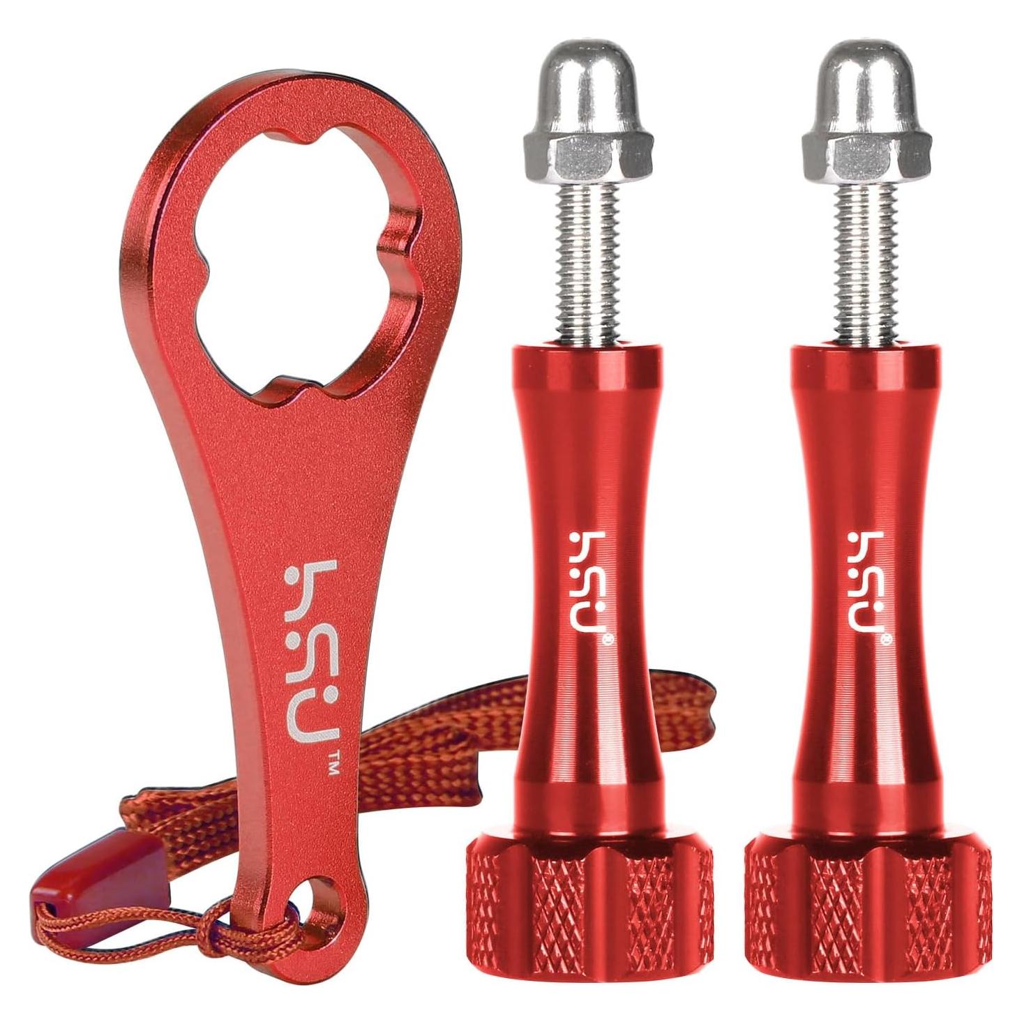 Conjunto de Tornillos de Pulgar HSU + Llave para GoPro Rojo