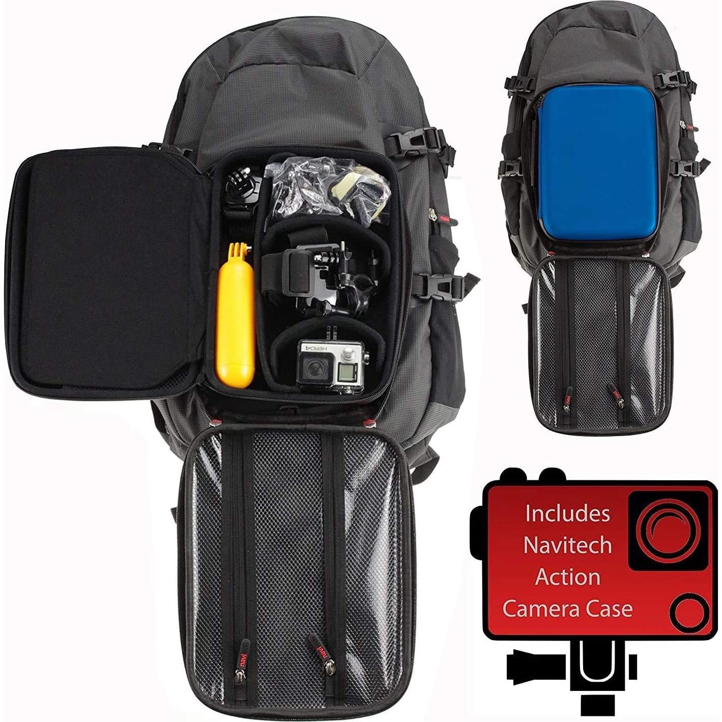 Mochila para cámara de acción Navitech con estuche azul