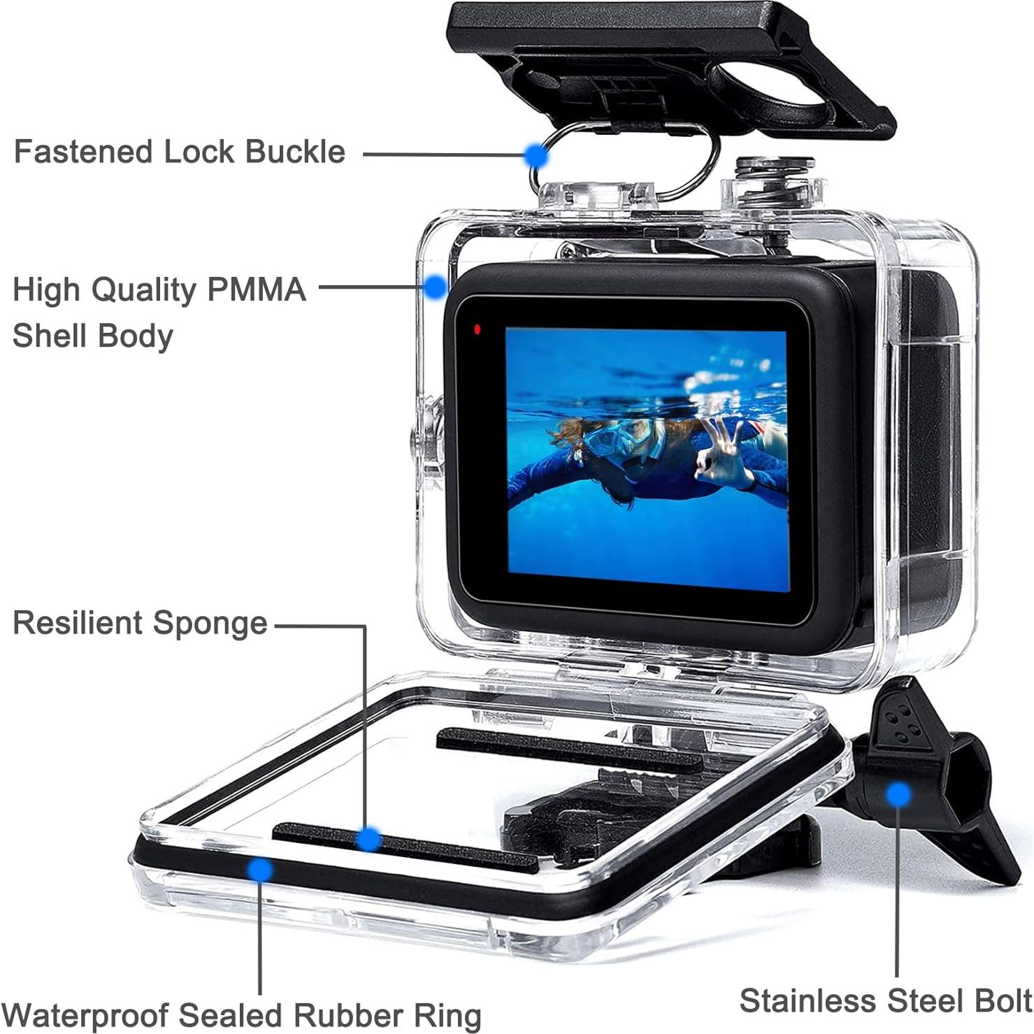 Funda Impermeable OKFUN para GoPro Hero 13/12/11/10/9 Black