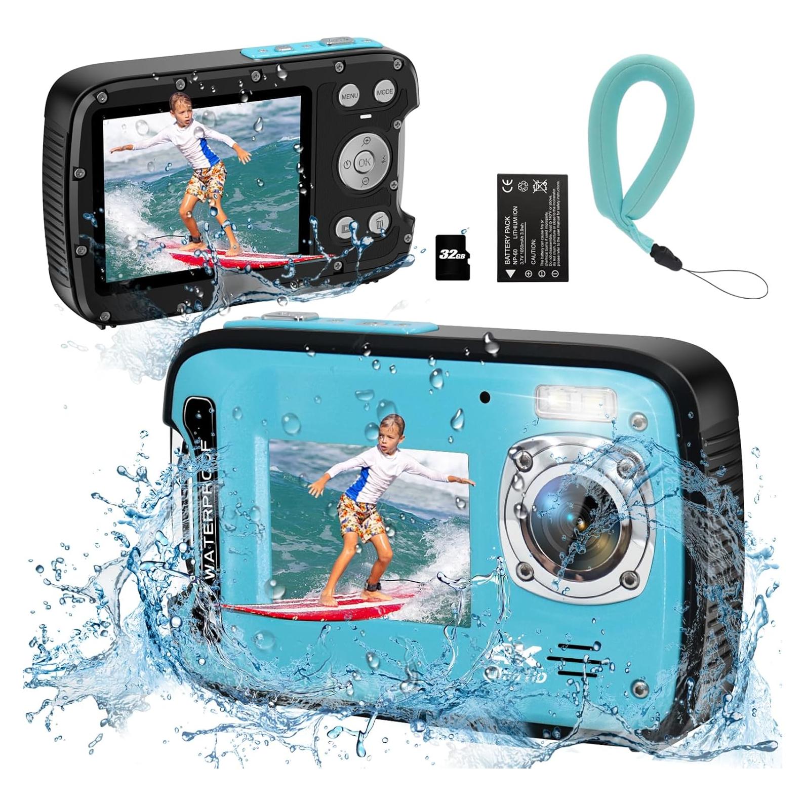 Cámara Submarina YEEIN 4K 48MP Doble Pantalla Impermeable