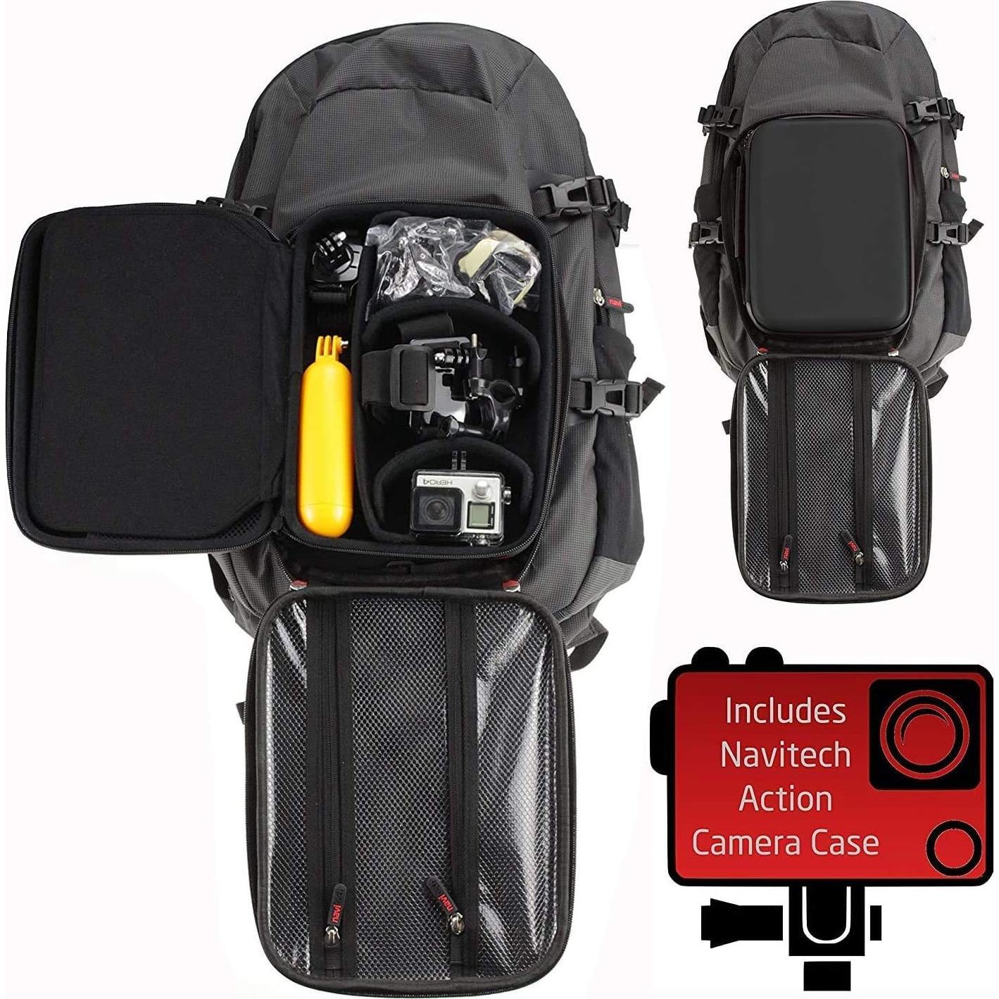 Mochila para cámara de acción Navitech con estuche gris