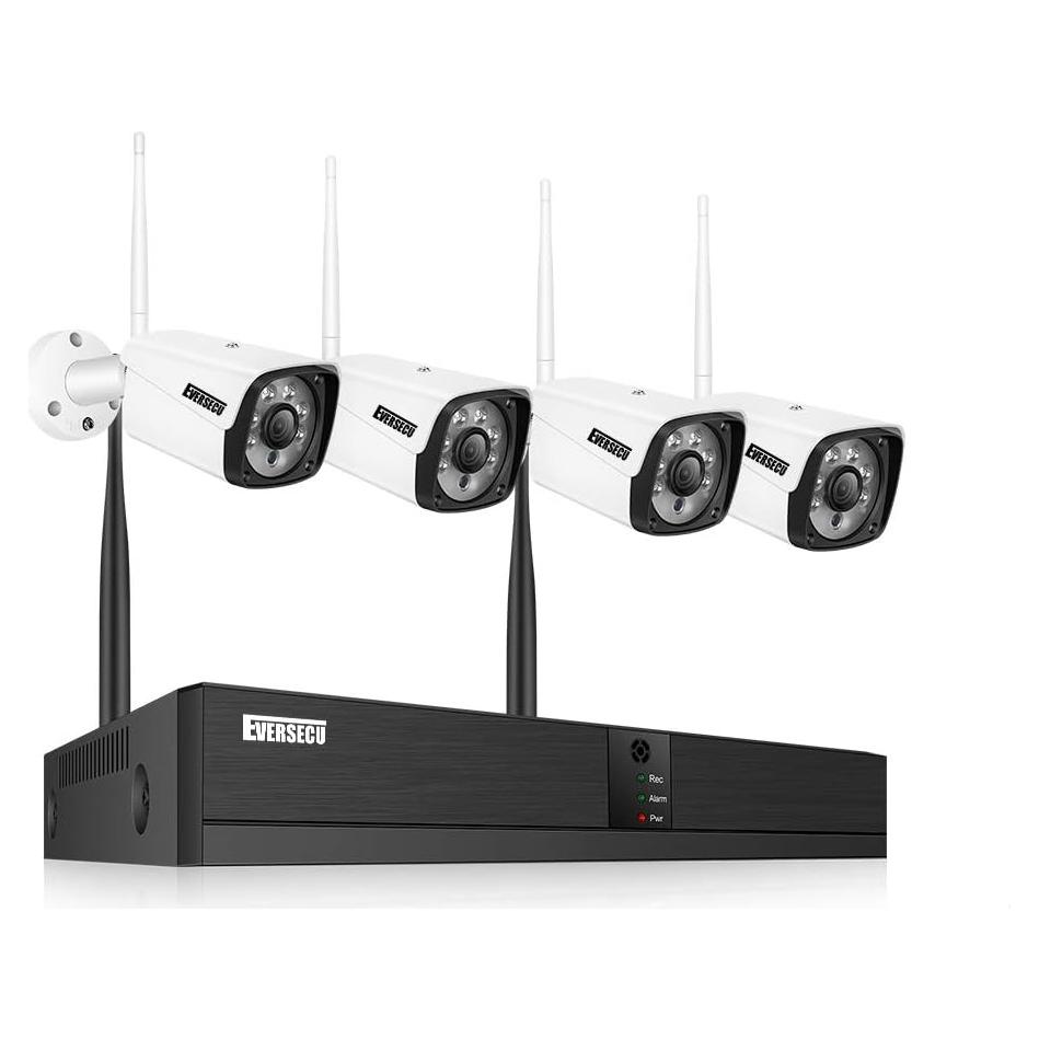 Sistema de Cámara de Seguridad Inalámbrica EVERSECU 4CH 2MP HD