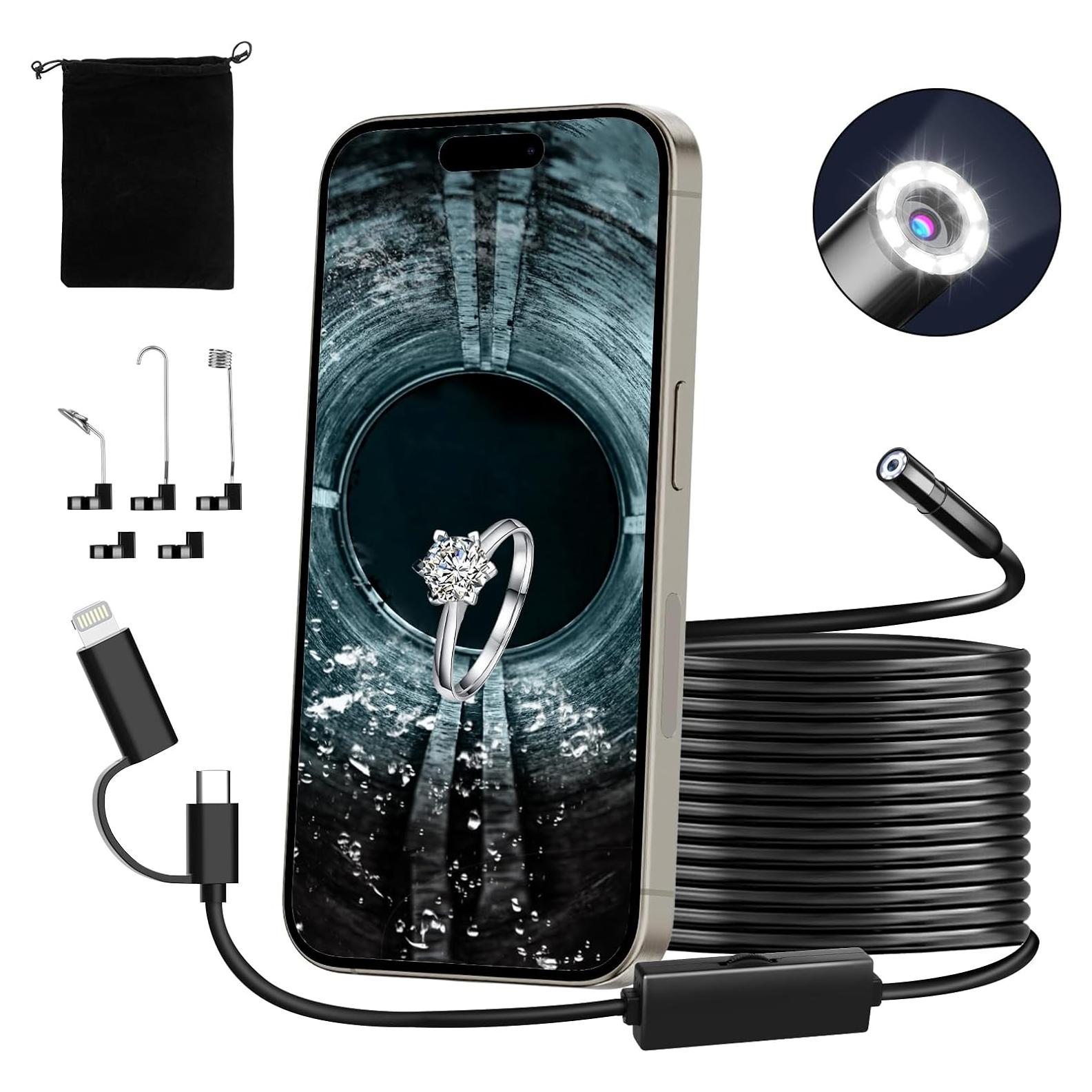 Cámara Endoscópica Ozikutech HD 5m con Luz LED IP67