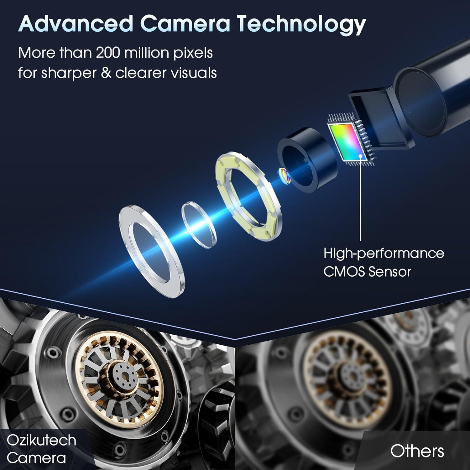 Cámara Endoscópica Ozikutech HD 5m con Luz LED IP67