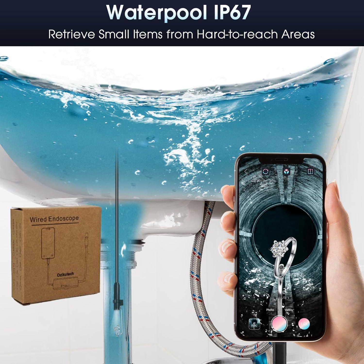 Cámara Endoscópica Ozikutech HD 5m con Luz LED IP67