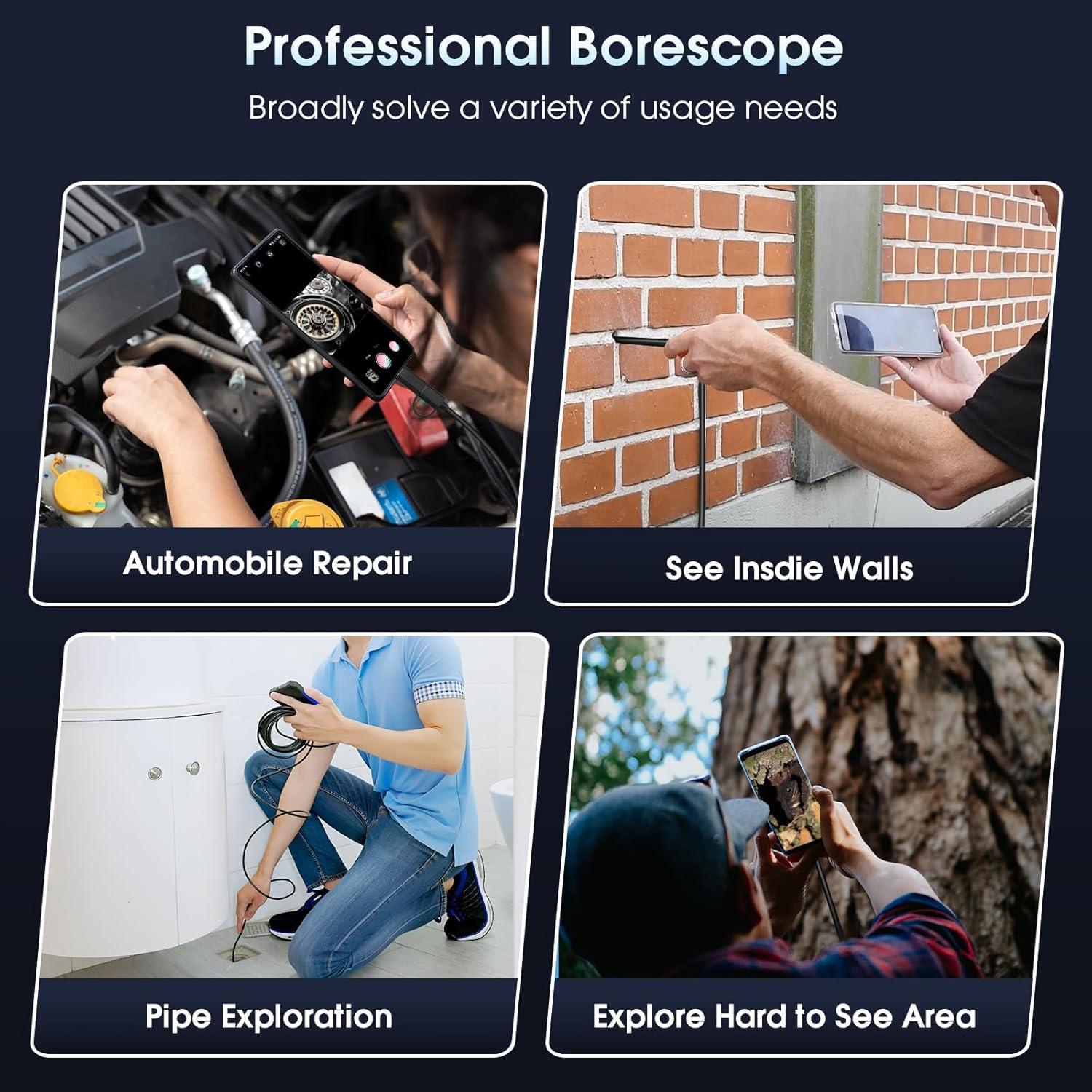 Cámara Endoscópica Ozikutech HD 5m con Luz LED IP67