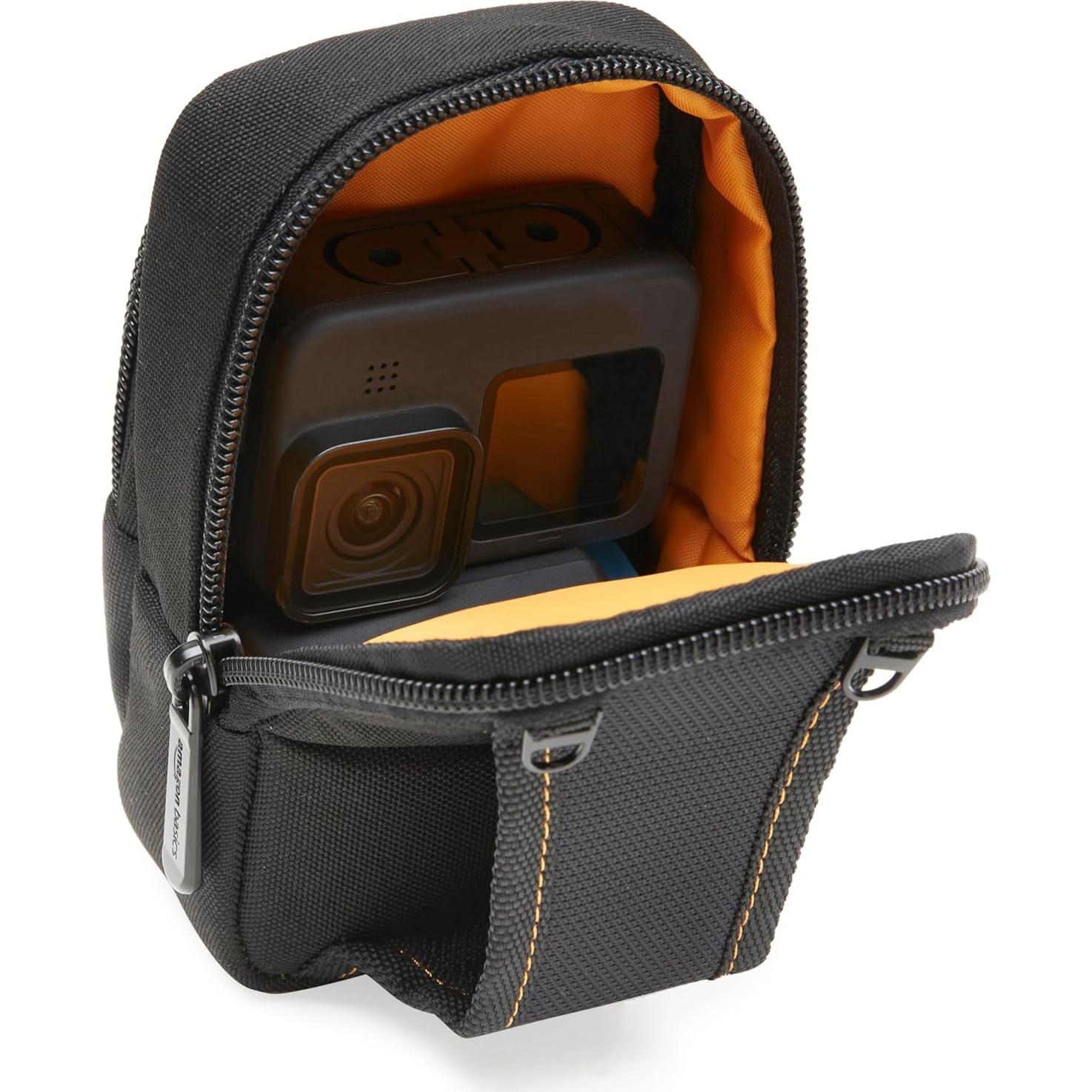 Funda Grande para Cámara Compacta Amazon Basics Negra 15.2x10.2x5.1cm