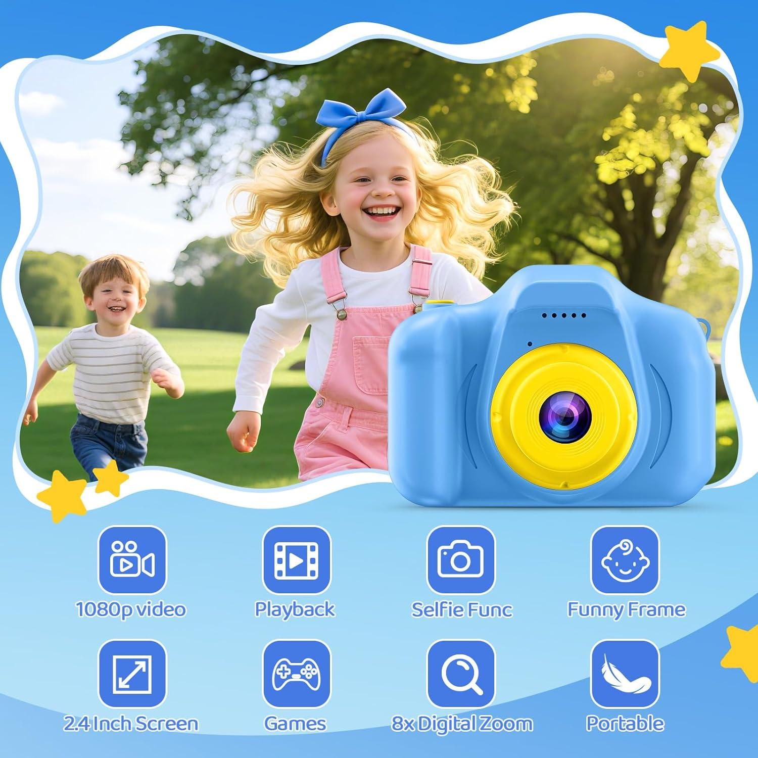 Cámara Digital para Niños Desuccus x2 HD 8MP Azul con SD 32GB