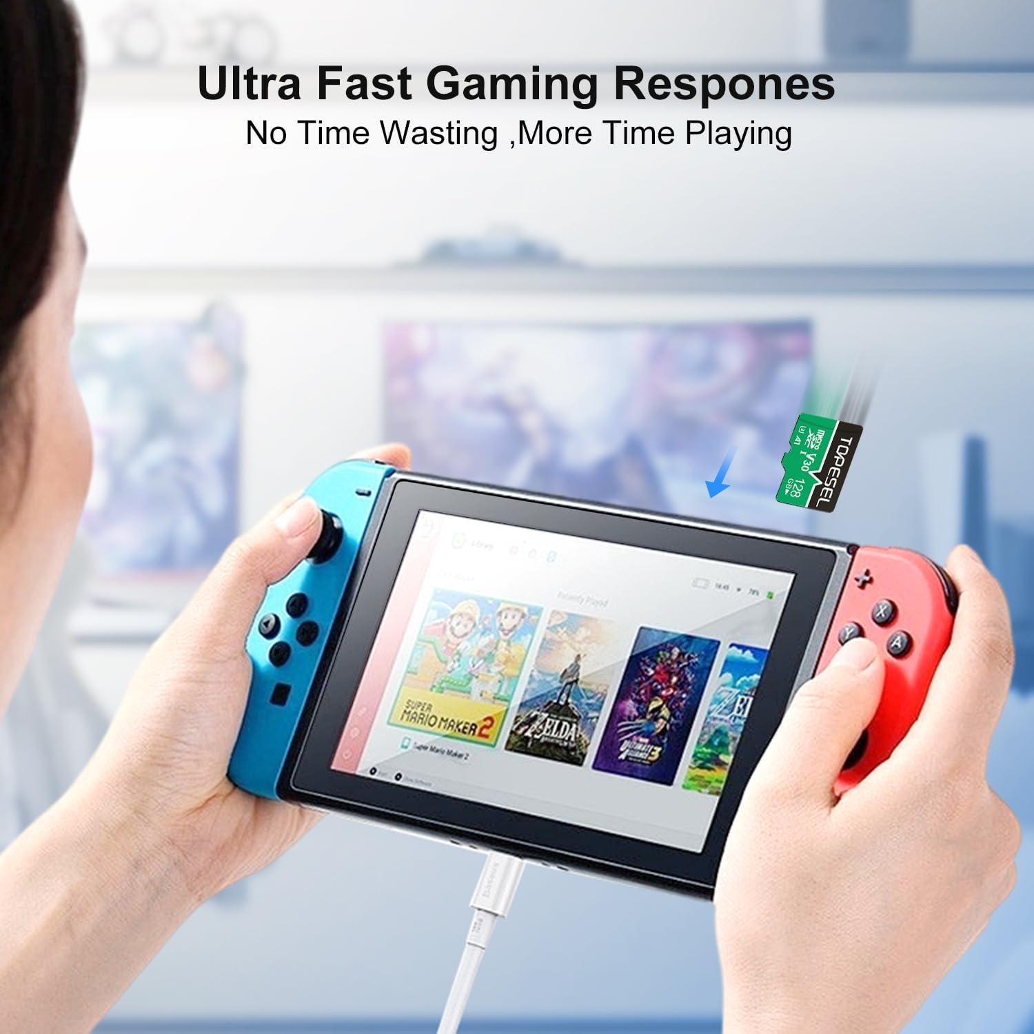 Tarjeta Micro SD TOPESEL 128GB x2 U3 V30 4K UHD Adaptador