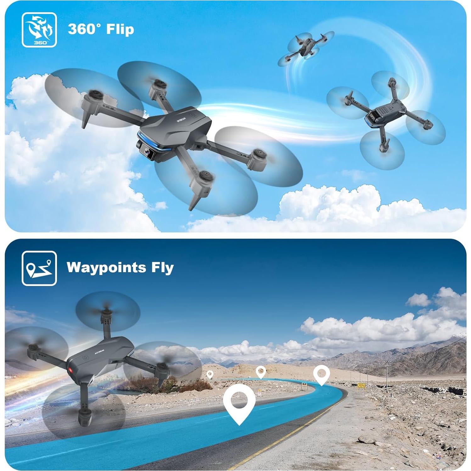 Dron Plegable Velcase S101 con Cámara 1080P HD y Control APP