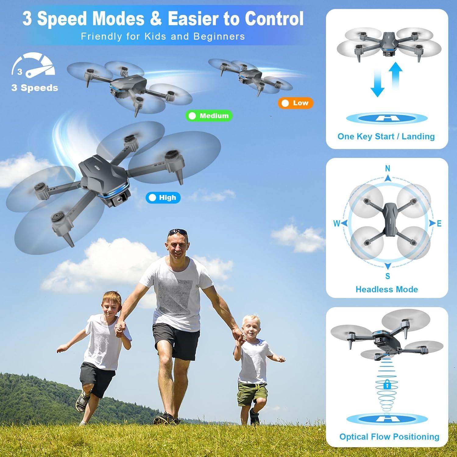 Dron Plegable Velcase S101 con Cámara 1080P HD y Control APP