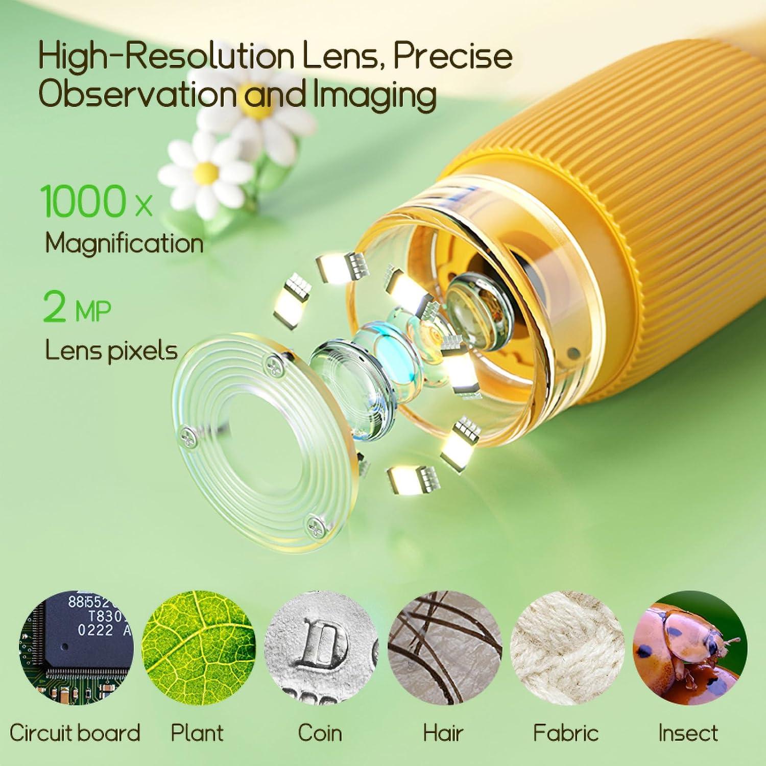 Microscopio Portátil WINWEND 1000X para Niños - Digital 2"