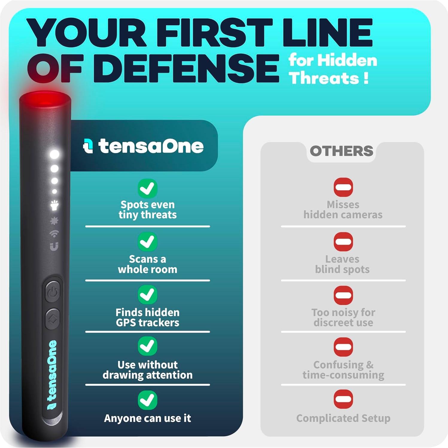 Detector de Cámaras Ocultas TensaOne - Antiespía Inalámbrico