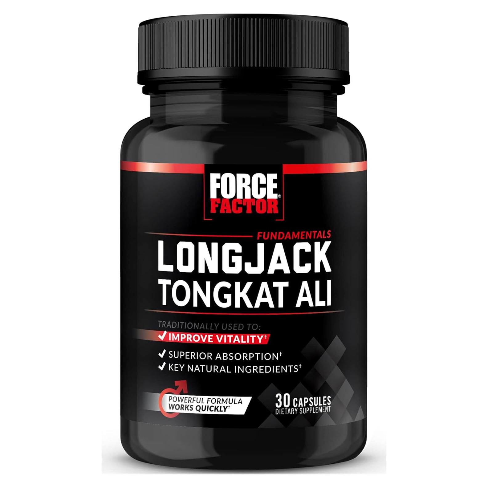 Suplemento Hormonal Force Factor Longjack Tongkat Ali 500mg 30 Cápsulas