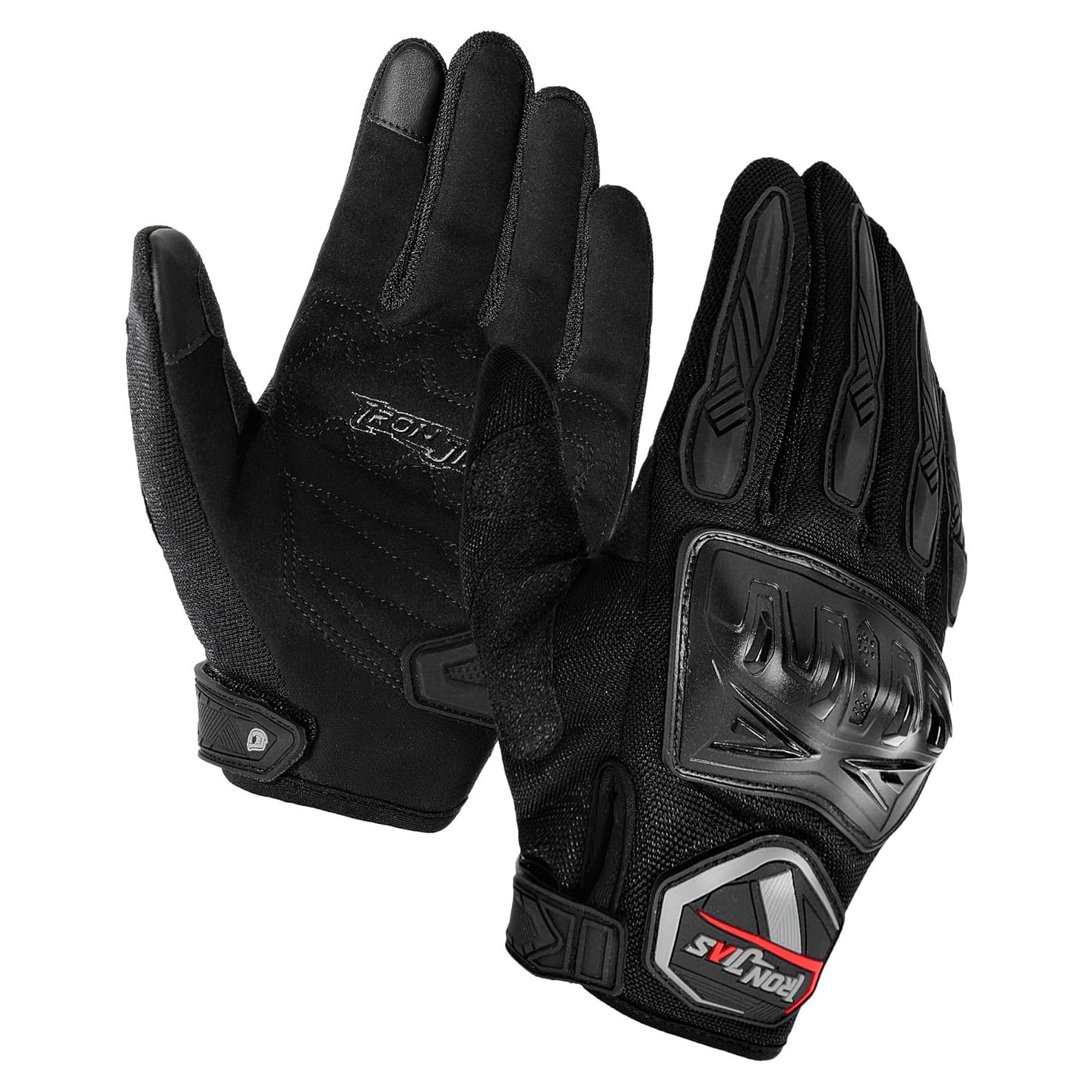 Guantes de Motociclismo BORLENI Táctiles Dedo Completo Medianos