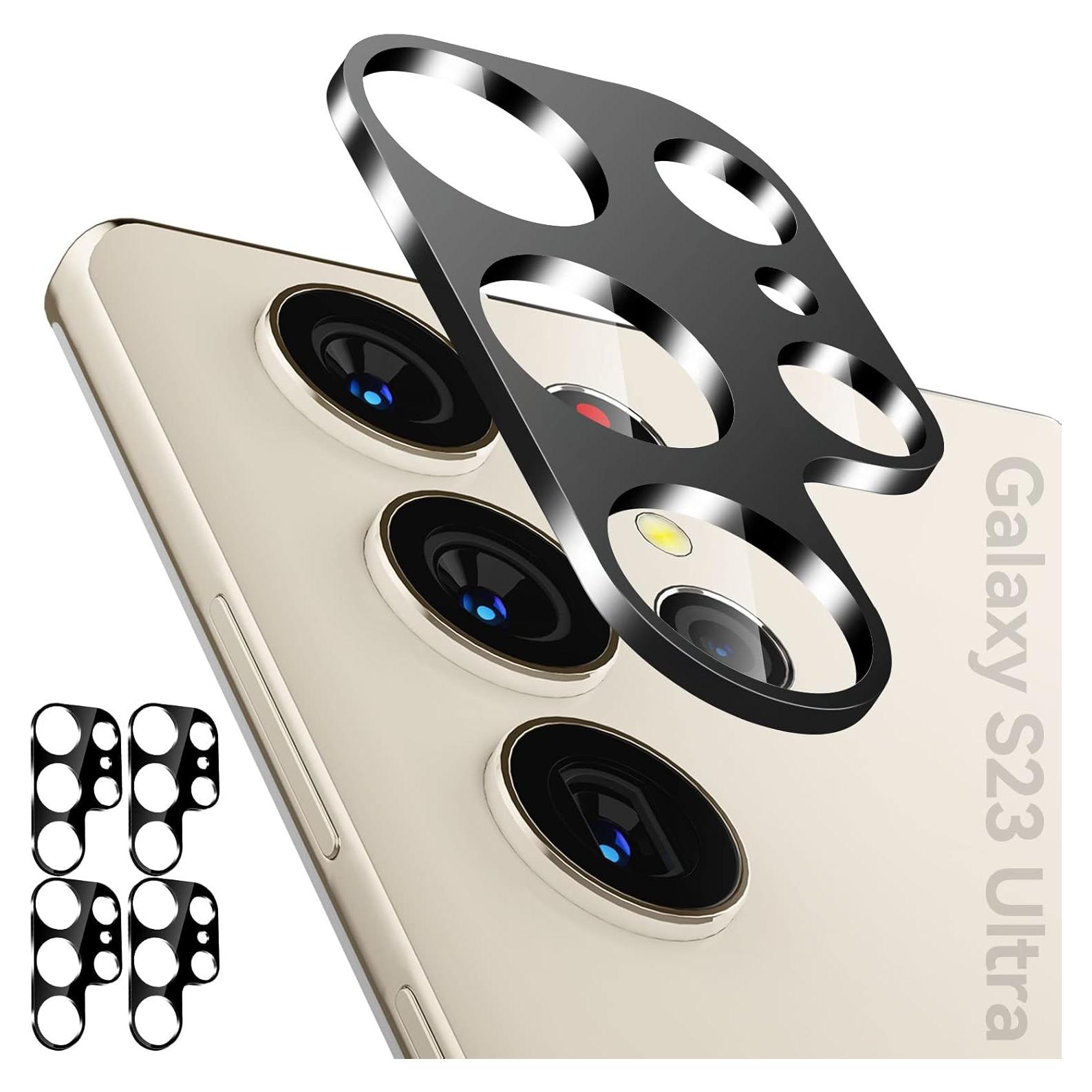 Protectores de Lente de Cámara CloudValley para Samsung Galaxy S23 Ultra - Vidrio Templado 9H, Paquete de 4