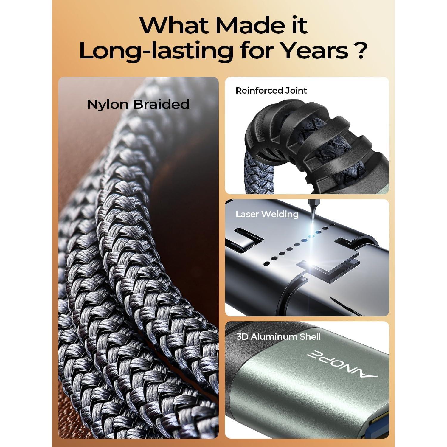 Cable de Extensión USB 3.0 AINOPE 3M Macho a Hembra Gris