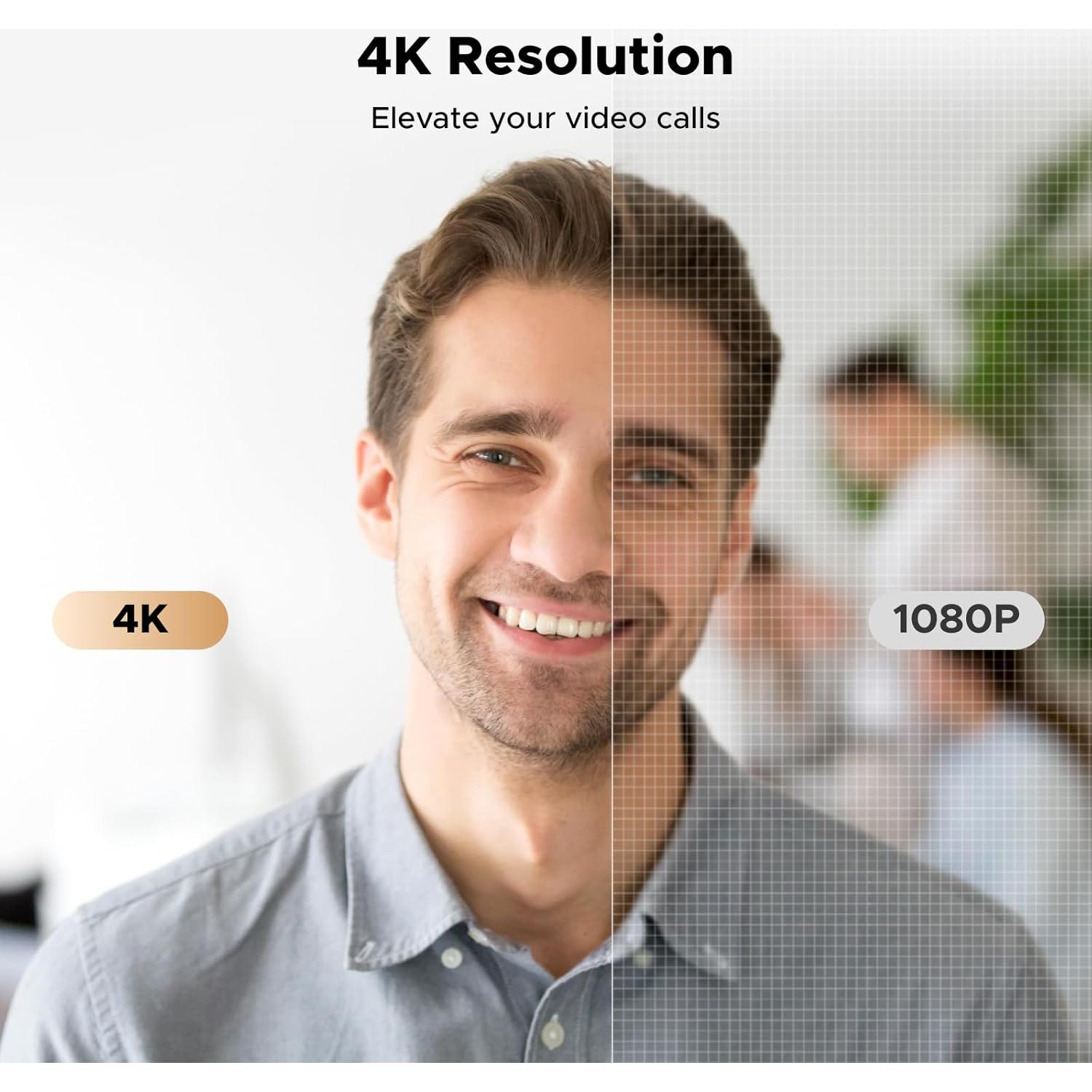 Cámara Web UGREEN 4K Ultra HD con Micrófono y Autofoco