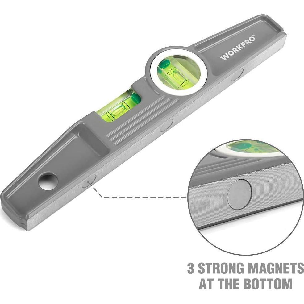 Juego de Niveles de Espíritu WORKPRO 3 Piezas 9-16-24 cm