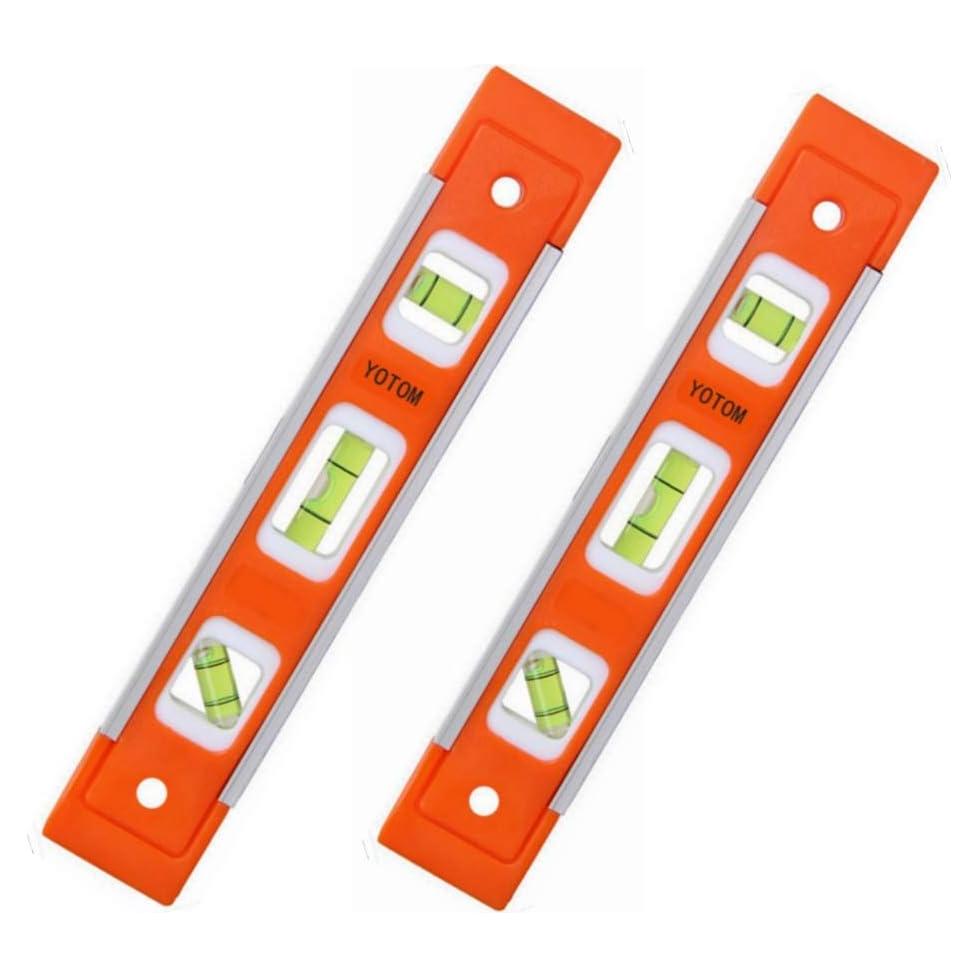 Nivel Torpedo Magnético YOTOM 23 cm Aluminio Naranja - 2 Pcs