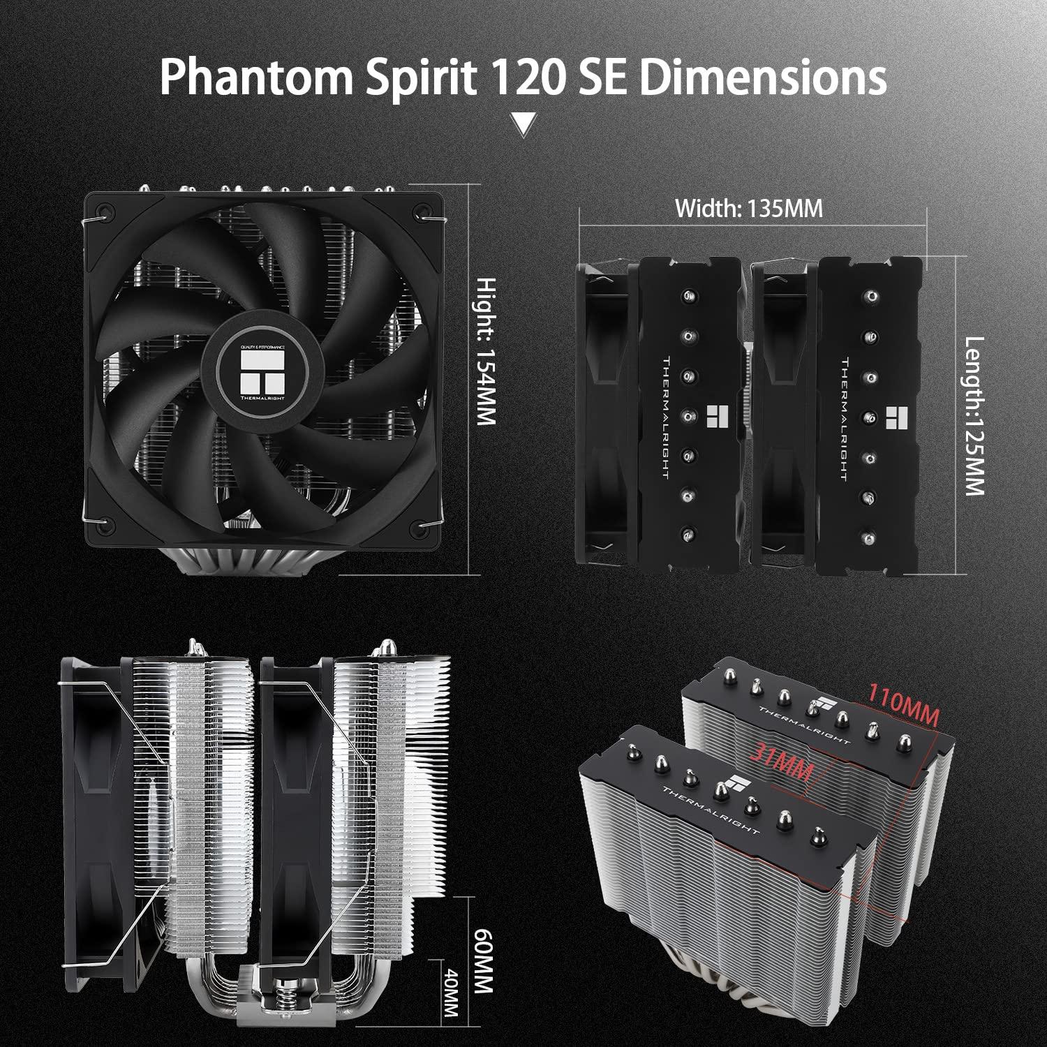 Enfriador de CPU Thermalright Phantom Spirit 120SE, 7 tubos