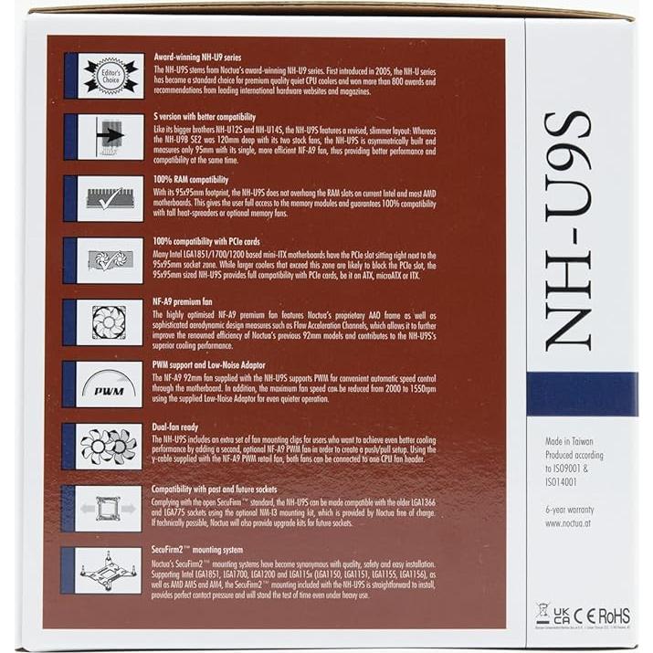 Enfriador de CPU Noctua NH-U9S 92mm Premium con Ventilador