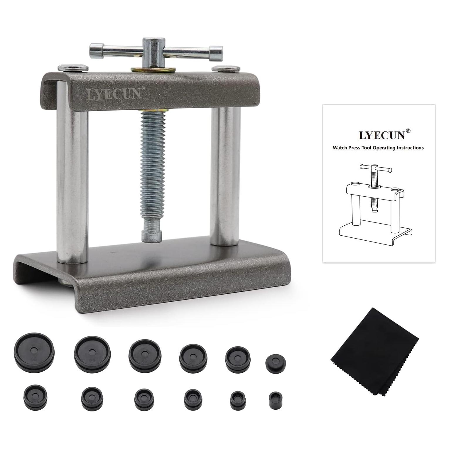Herramienta de Prensa para Relojes LYECUN con 12 Troqueles