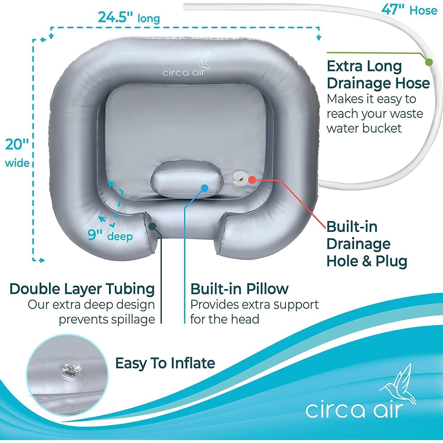 Basin Inflable para Lavado de Cabello Circa Air - Plateado