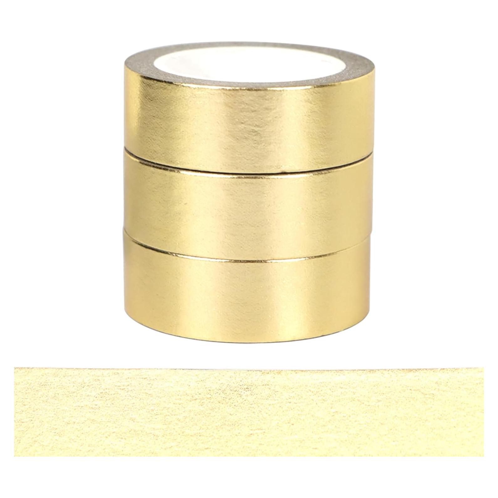 Cintas Washi Metálicas Doradas NatSumeBasics 3 Rollos 15mm x 10m