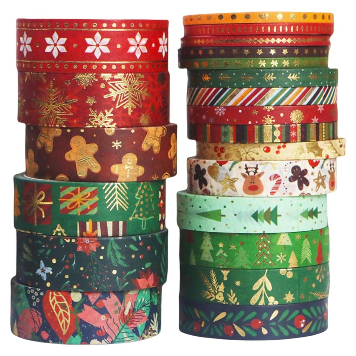 Juego de Cinta Washi de Navidad 21 Rollos Zellykool 5m