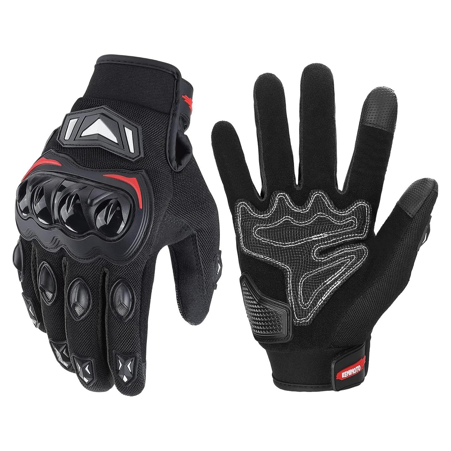 Guantes de Motocicleta KEMIMOTO Talla M Transpirables Negros