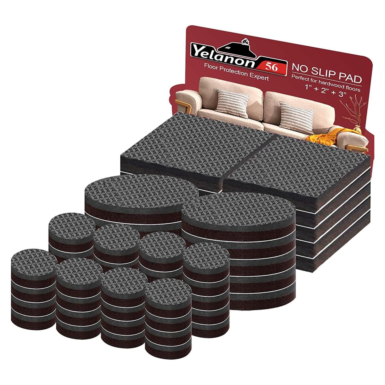 Almohadillas Antideslizantes Yelanon 56 pcs Redondas y Cuadradas