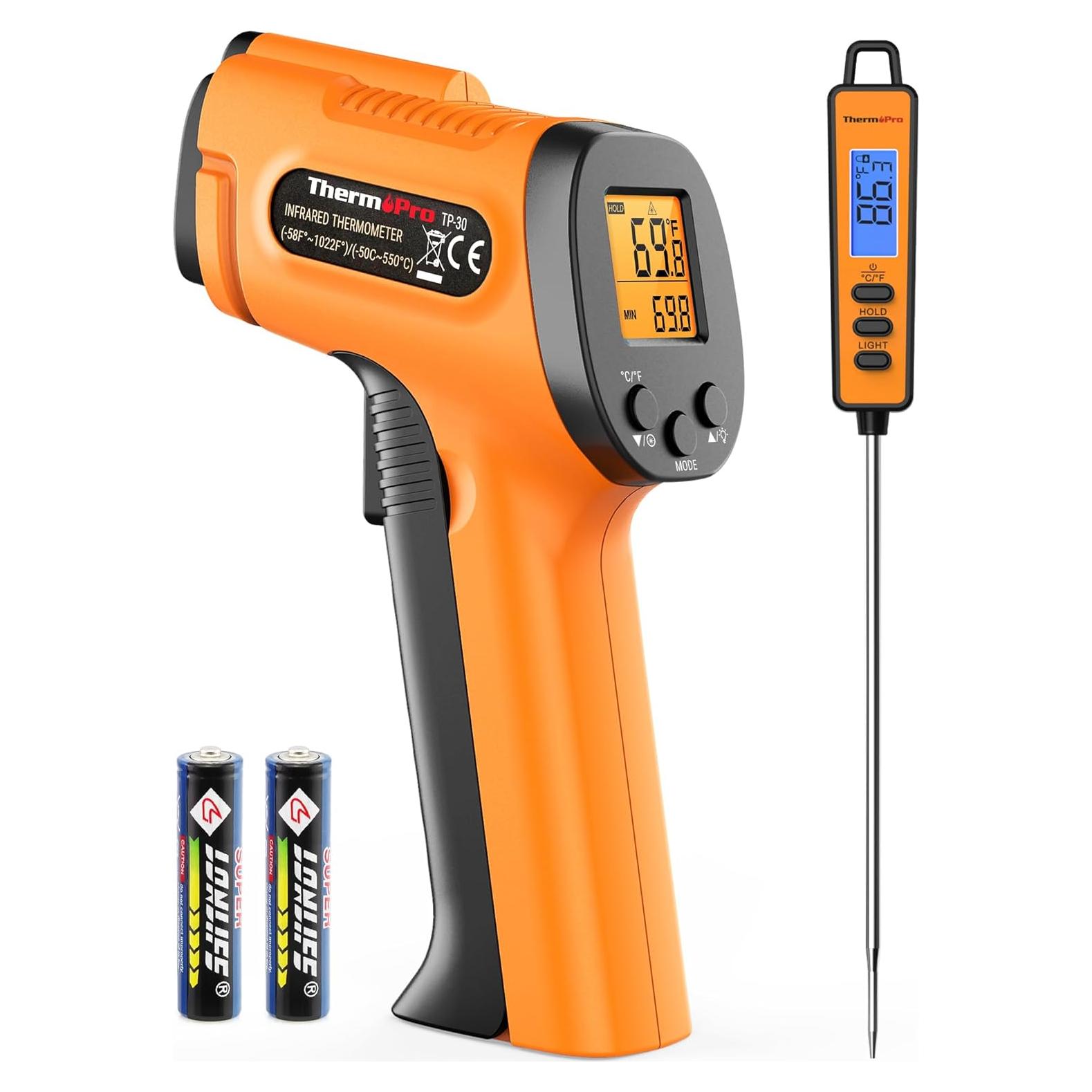 Termómetro Infrarrojo ThermoPro TP30 y Sonda para Carne